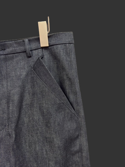 Indigo Zimbabwe Cotton Denim Elongated Trouser - Image 6