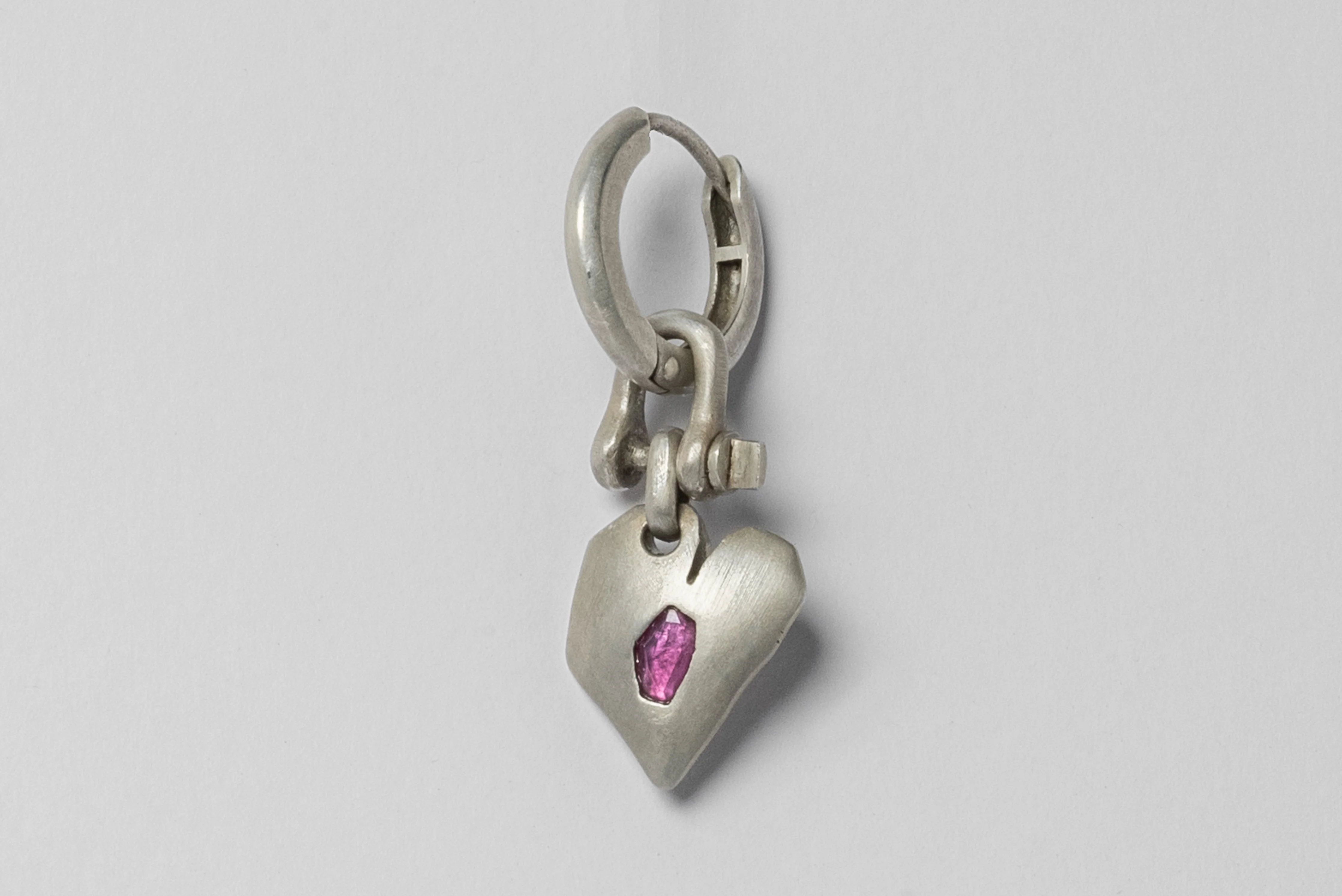 Jazz's Solid Heart Earring (Extra Small, 0.2 CT, Ruby Slice, DA+RUB) Z2335-2-DA+RUB - Image 4