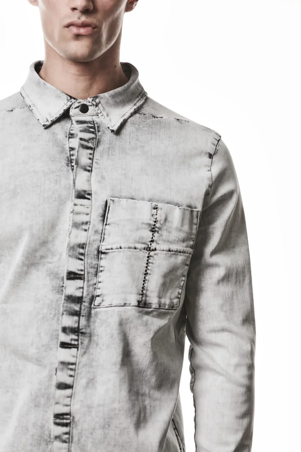 Light Grey Denim Shirt MH 181 - Image 2