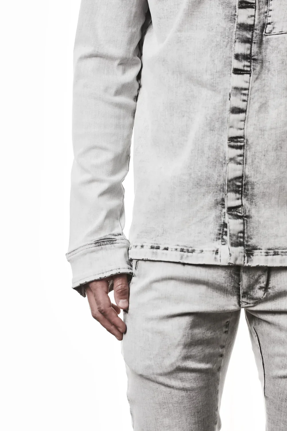 Light Grey Denim Shirt MH 181 - Image 5