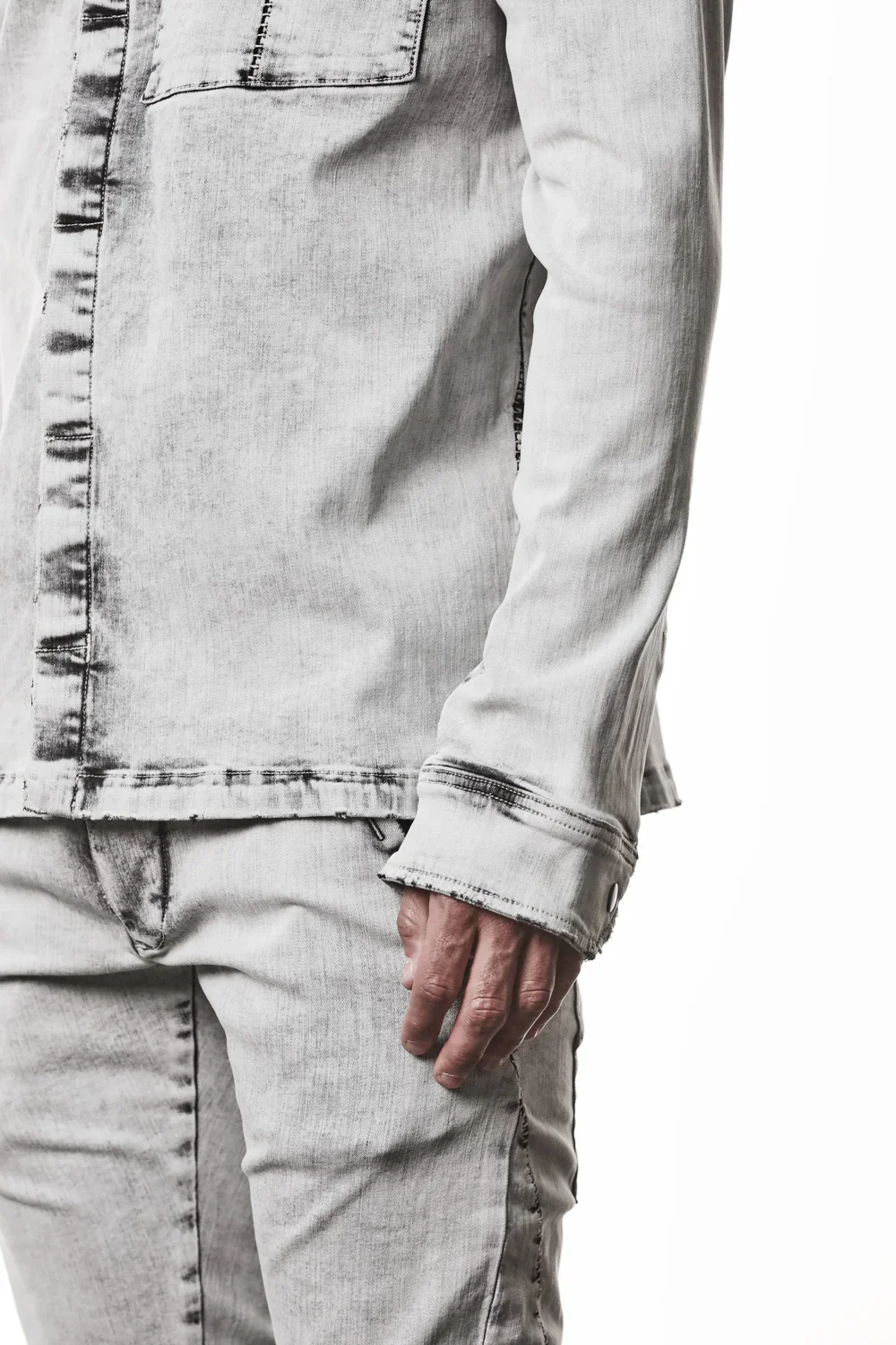 Light Grey Denim Shirt MH 181 - Image 6
