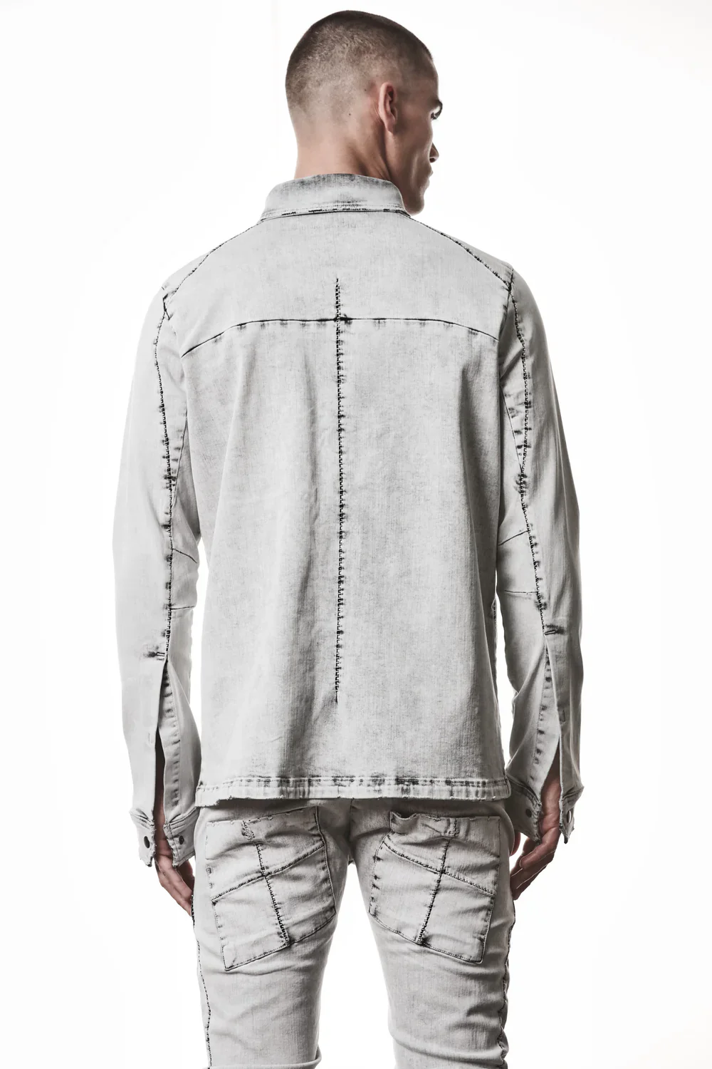 Light Grey Denim Shirt MH 181 - Image 7