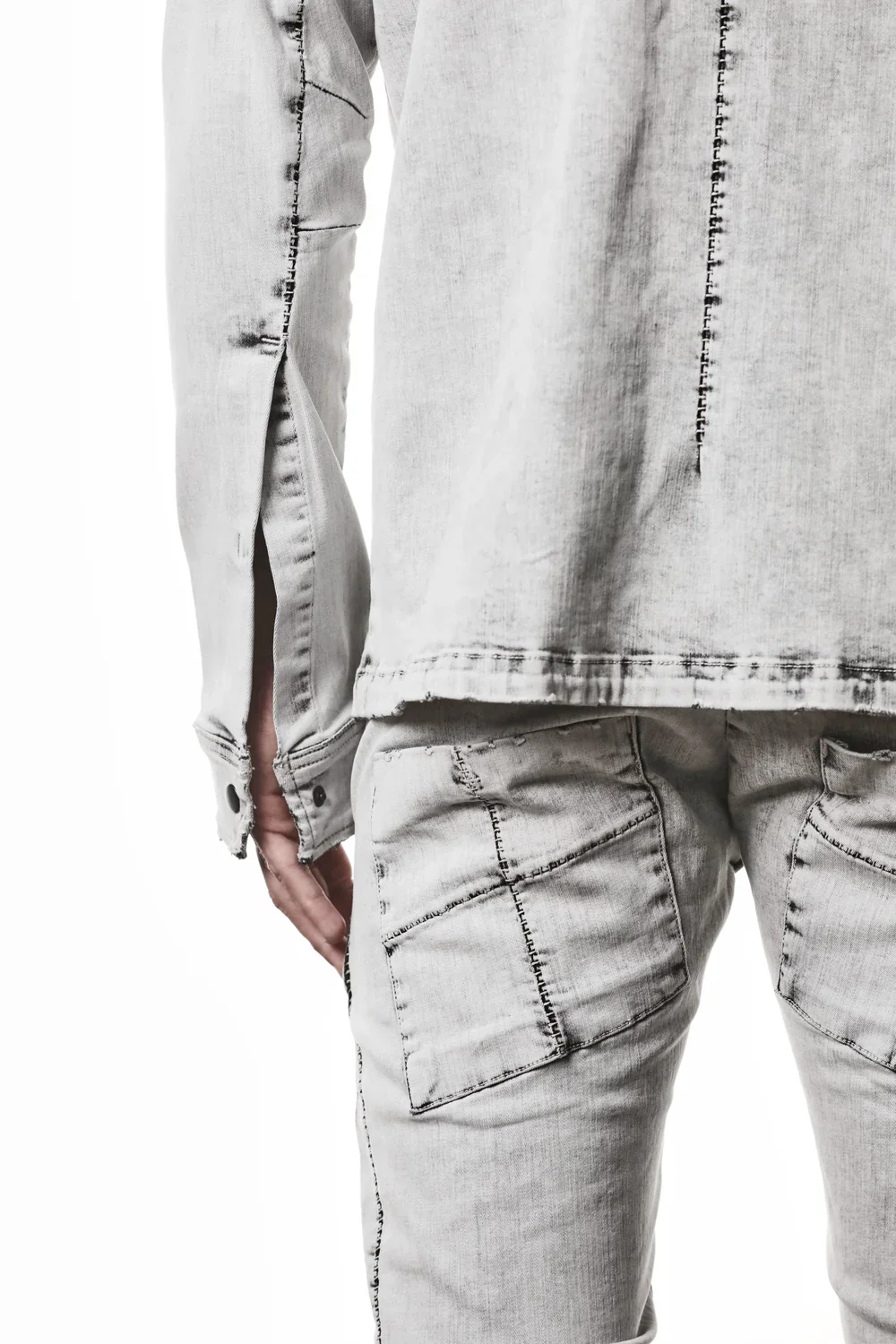 Light Grey Denim Shirt MH 181 - Image 8