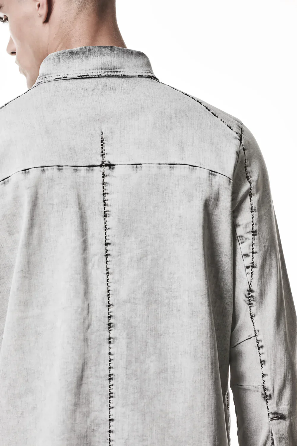 Light Grey Denim Shirt MH 181 - Image 9