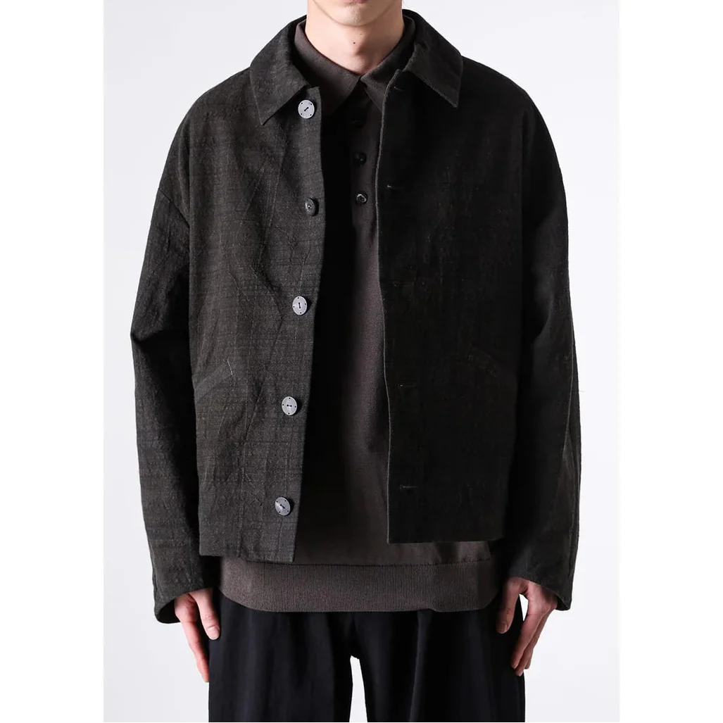 Mad Khaki Cotton Five Button Oversize Collared Jacket - Image 15