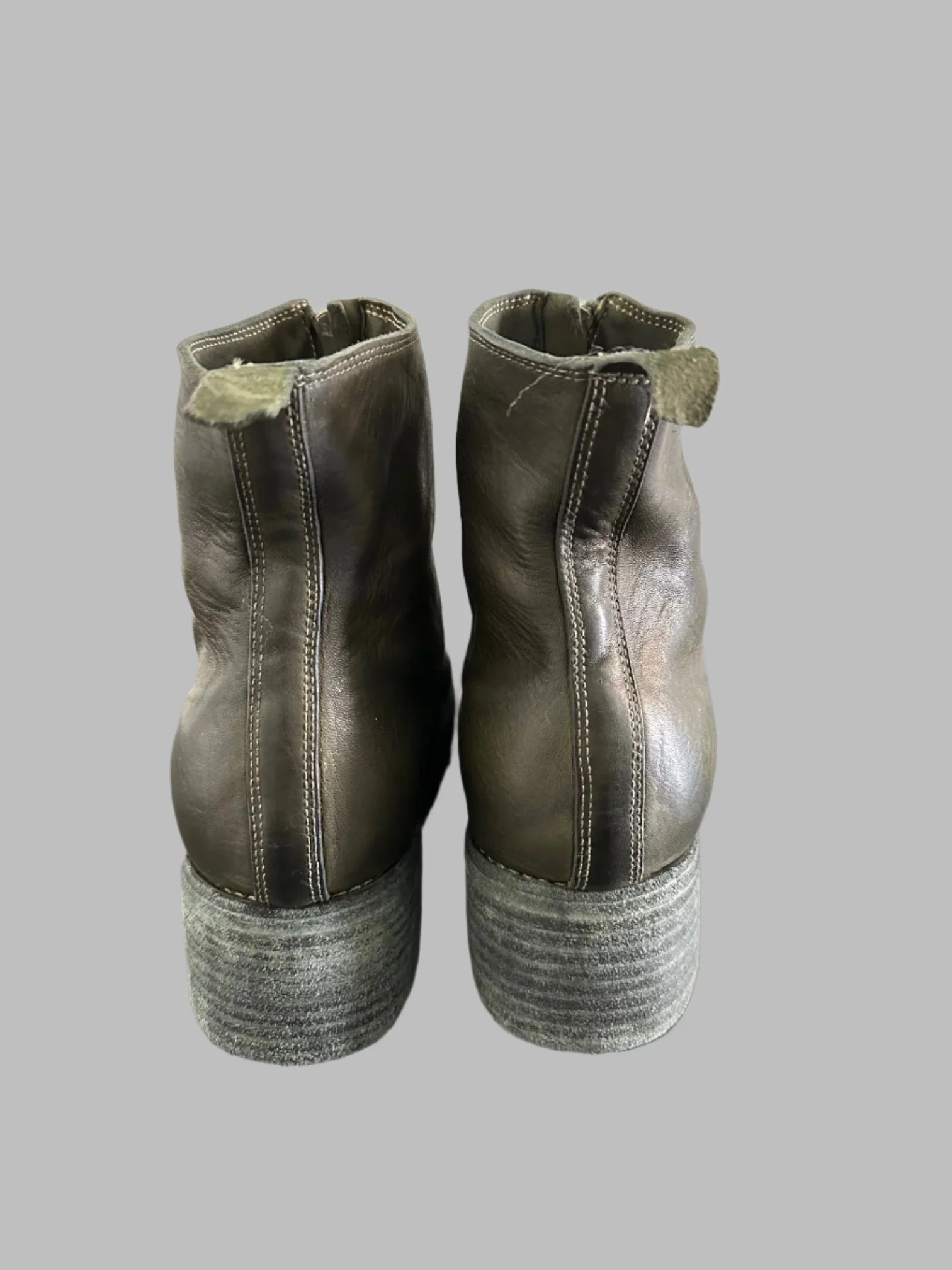 Military Green Orthopedic Front Zip Boots Double Soles PL1WZ - Image 7