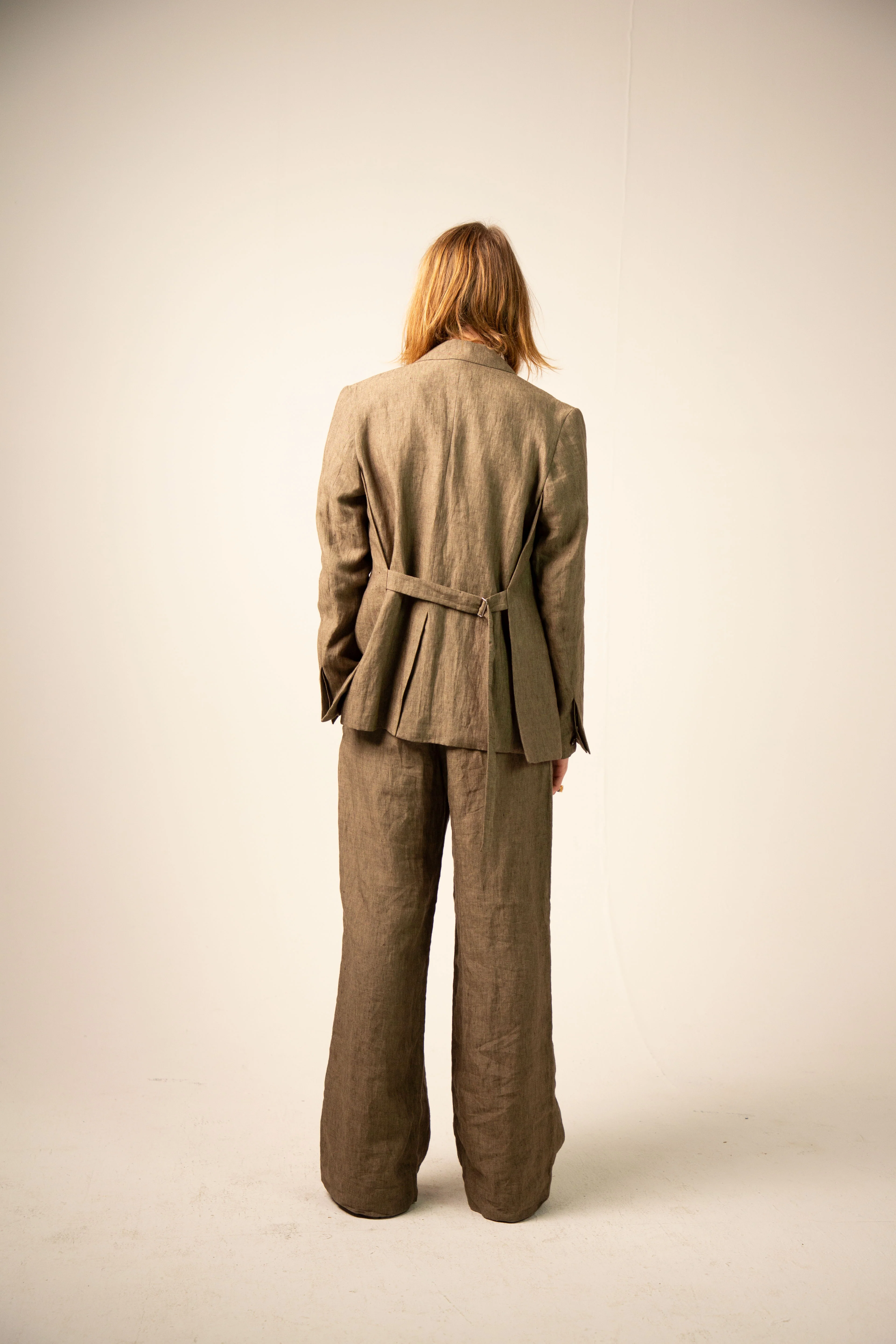 Off Black Double Layer Front Jacket - Image 10