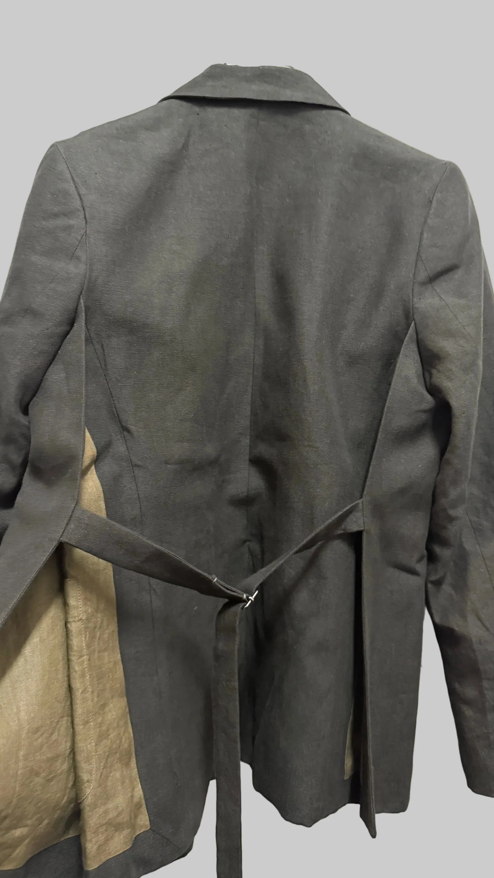 Off Black Double Layer Front Jacket - Image 6