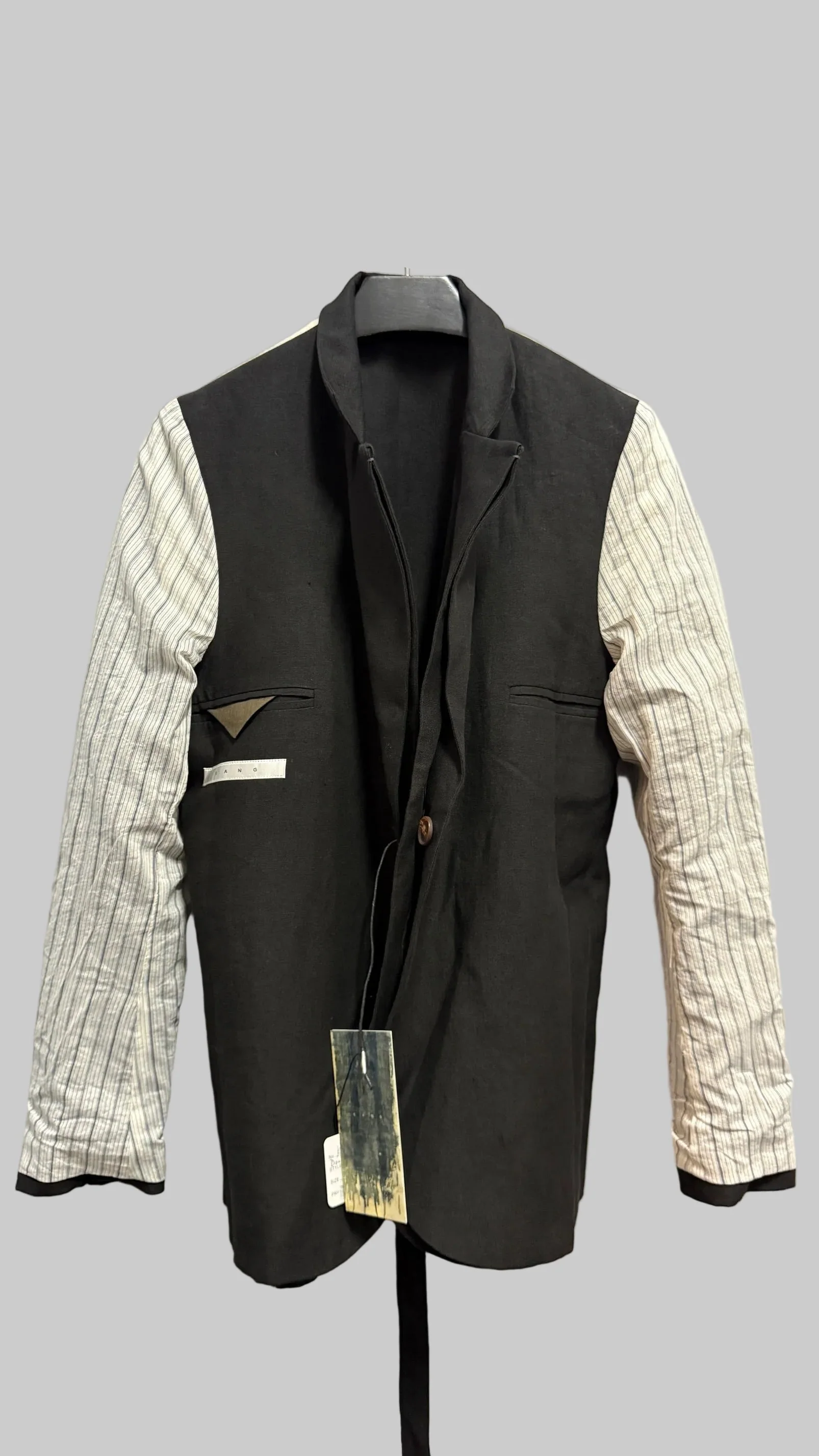 Off Black Double Layer Front Jacket - Image 7