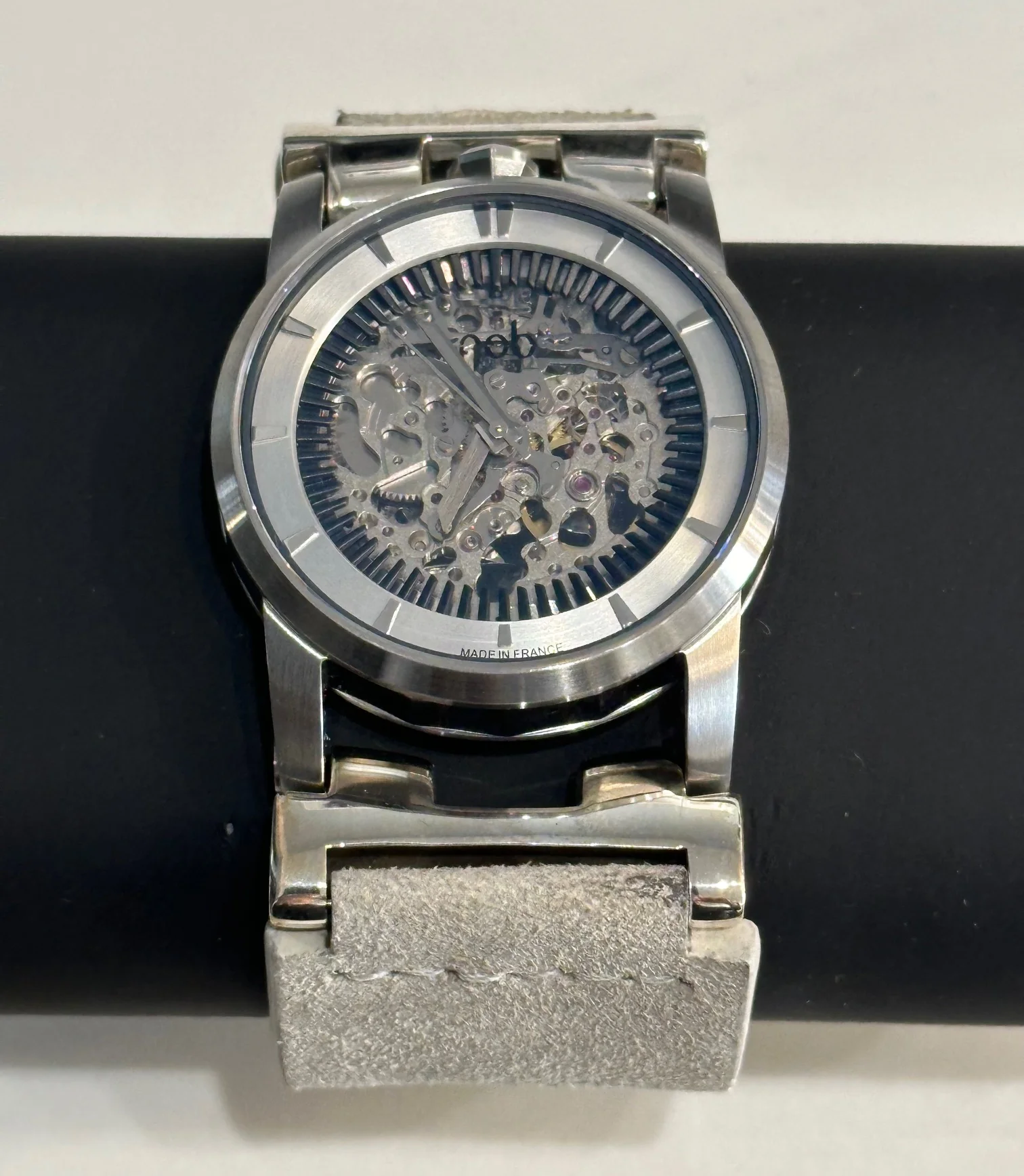 P4 X FOB Watch #5864 Straight Strap Buckle Silver Skeleton W130-012-0-PA-FLE