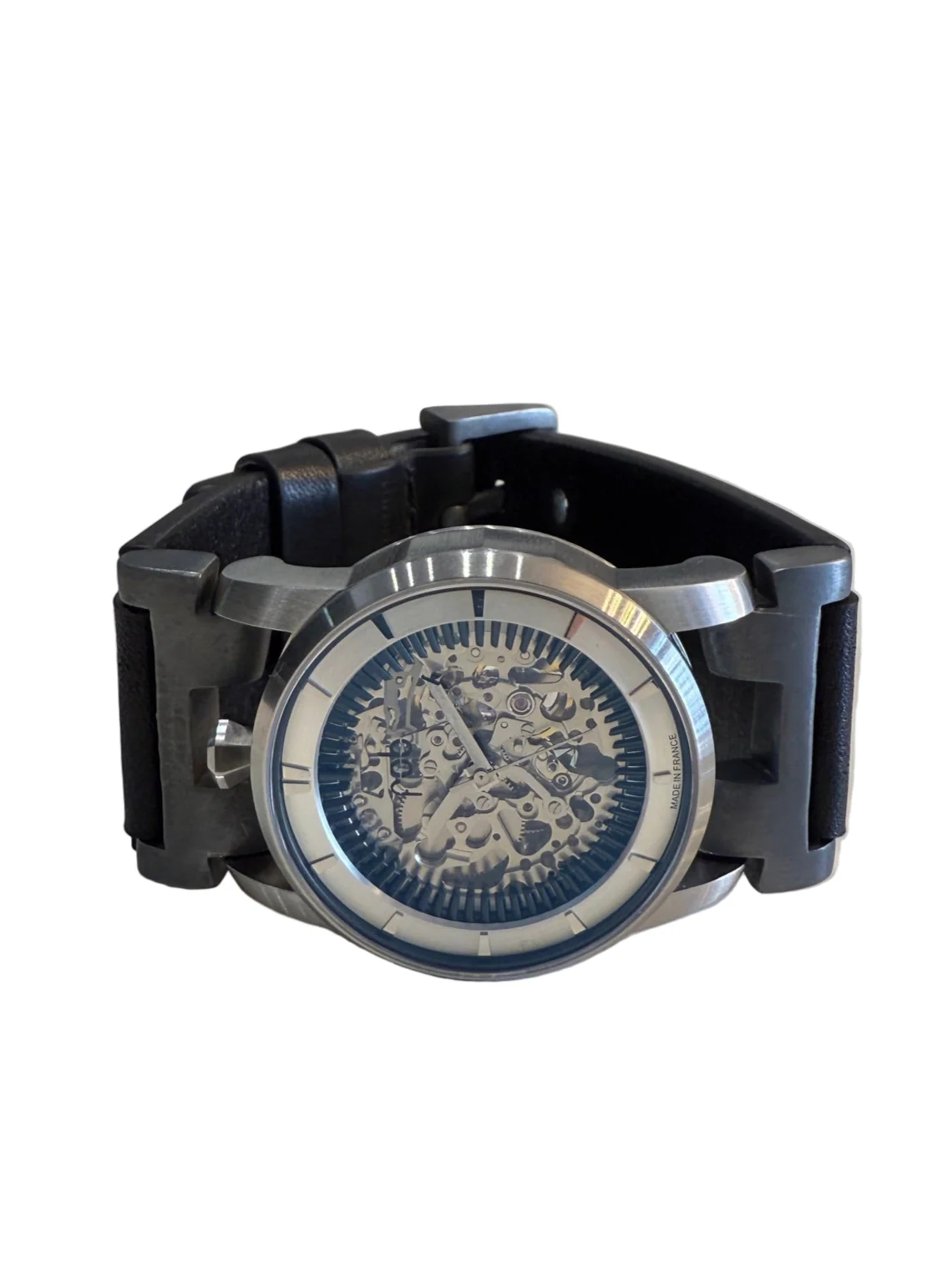 P4 X FOB Watch #5864 Straight Strap Buckle Silver Skeleton W130-012-0-PA-FLE - Image 12