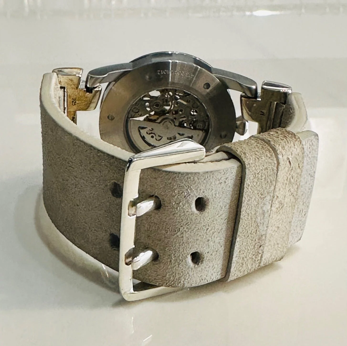P4 X FOB Watch #5864 Straight Strap Buckle Silver Skeleton W130-012-0-PA-FLE - Image 4