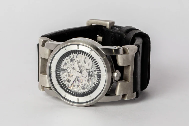 P4 X FOB Watch #5864 Straight Strap Buckle Silver Skeleton W130-012-0-PA-FLE - Image 7