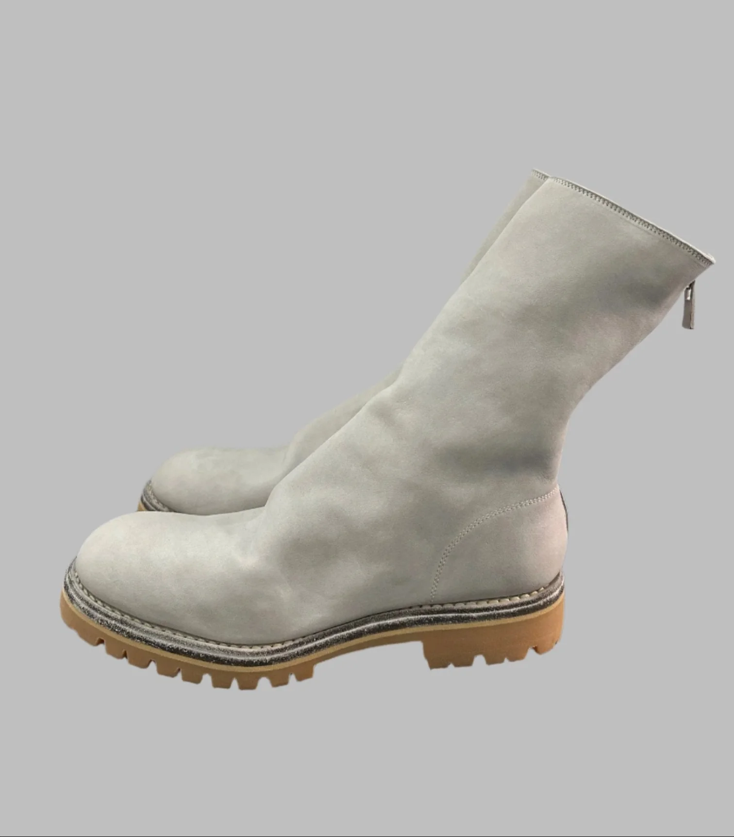 Pale Grey Back Zip Boots Vibram 788V - Image 4