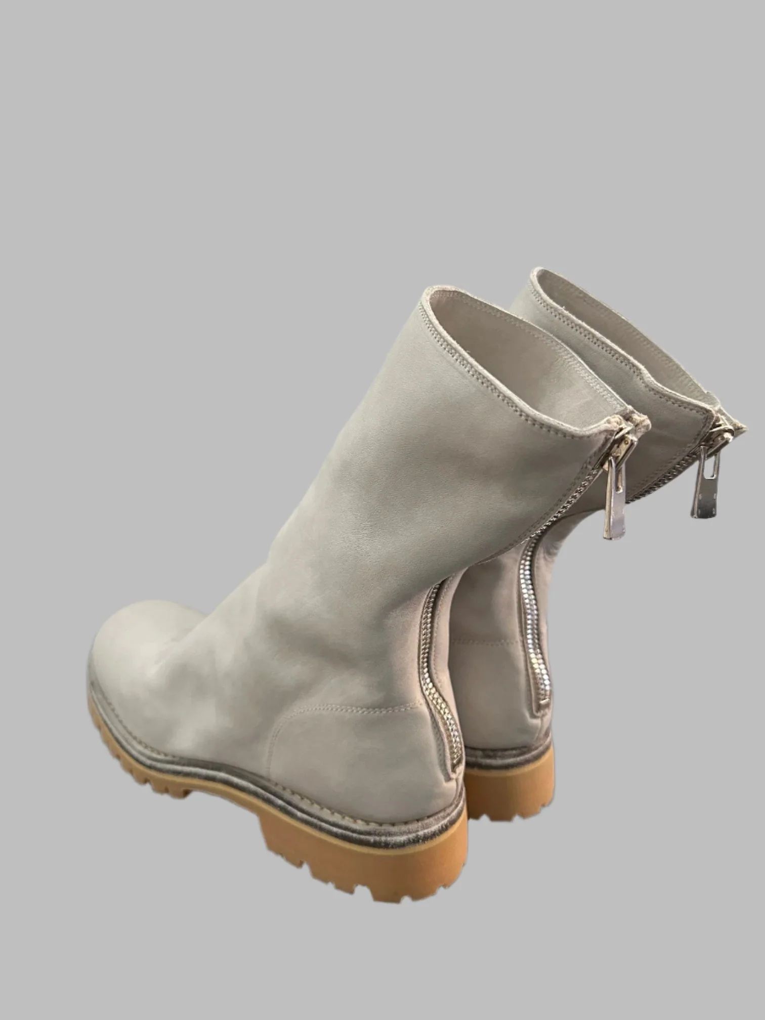 Pale Grey Back Zip Boots Vibram 788V - Image 5