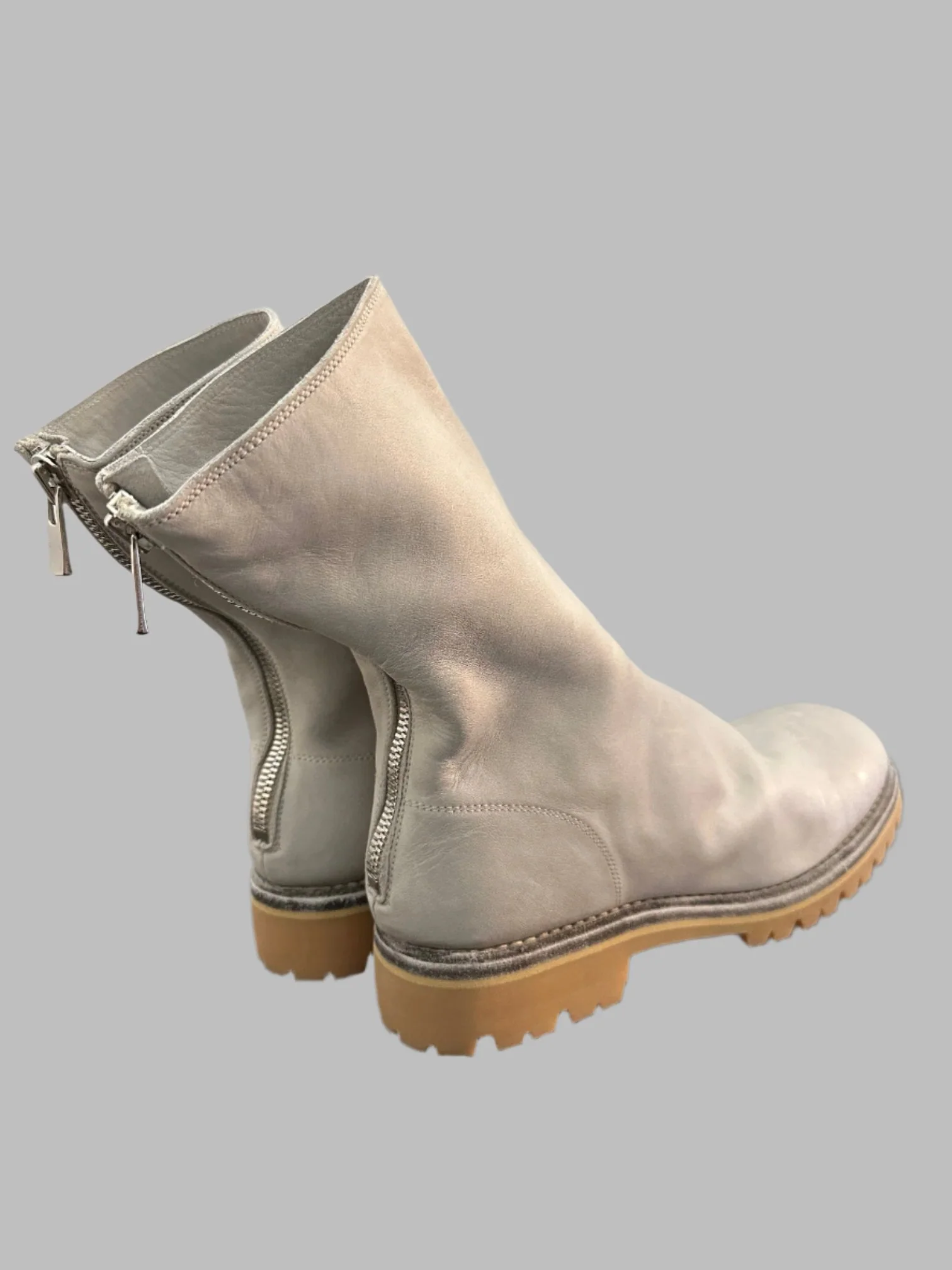 Pale Grey Back Zip Boots Vibram 788V - Image 7