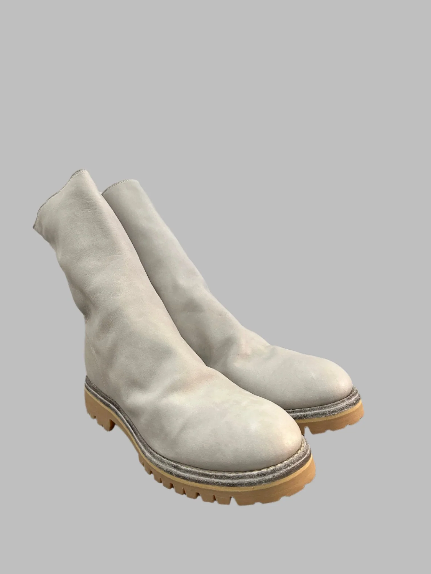 Pale Grey Back Zip Boots Vibram 788V - Image 8