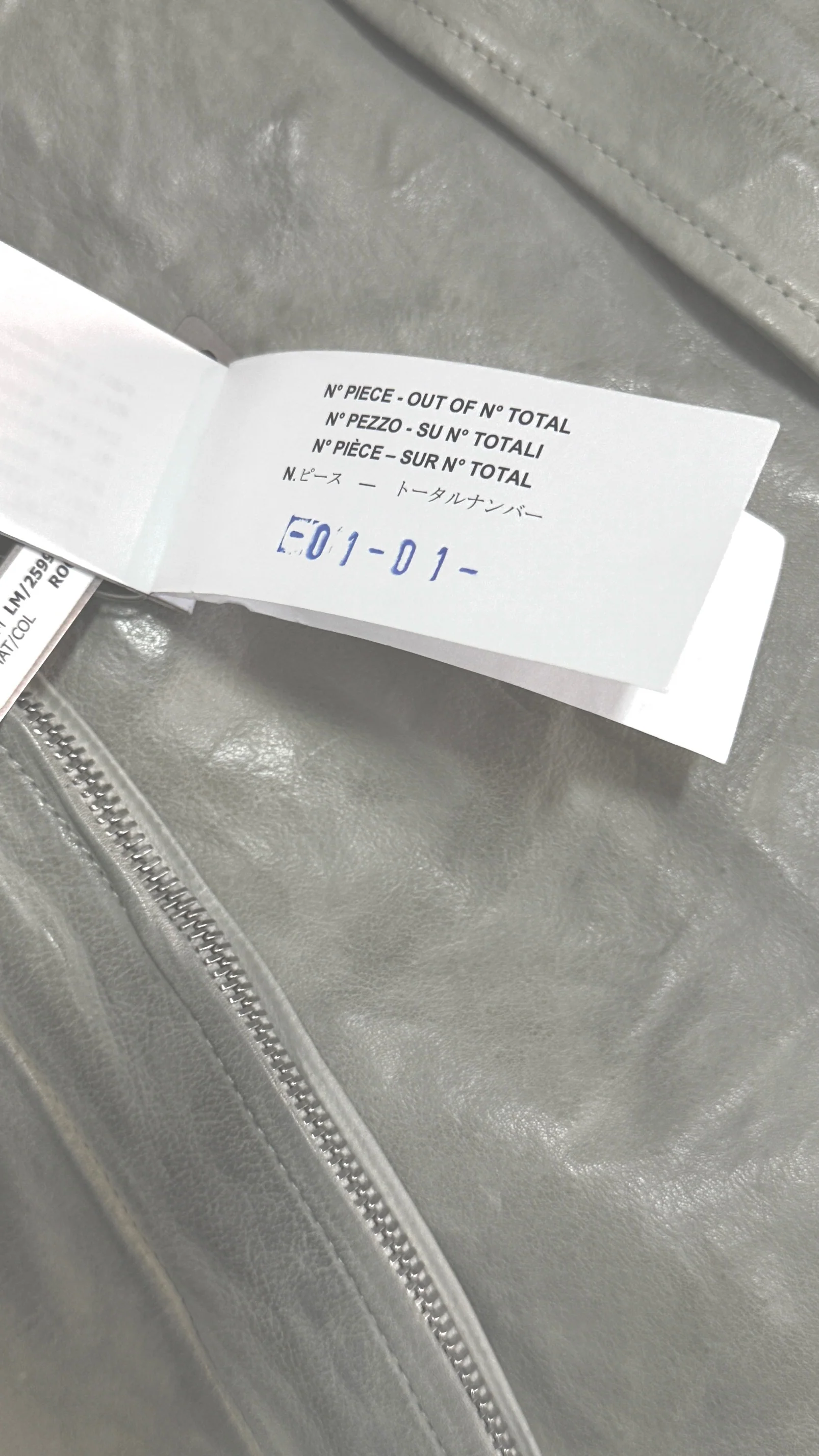 Pale Grey High Neck Kangaroo Leather Jacket by Carol Christian Poell - Image 5