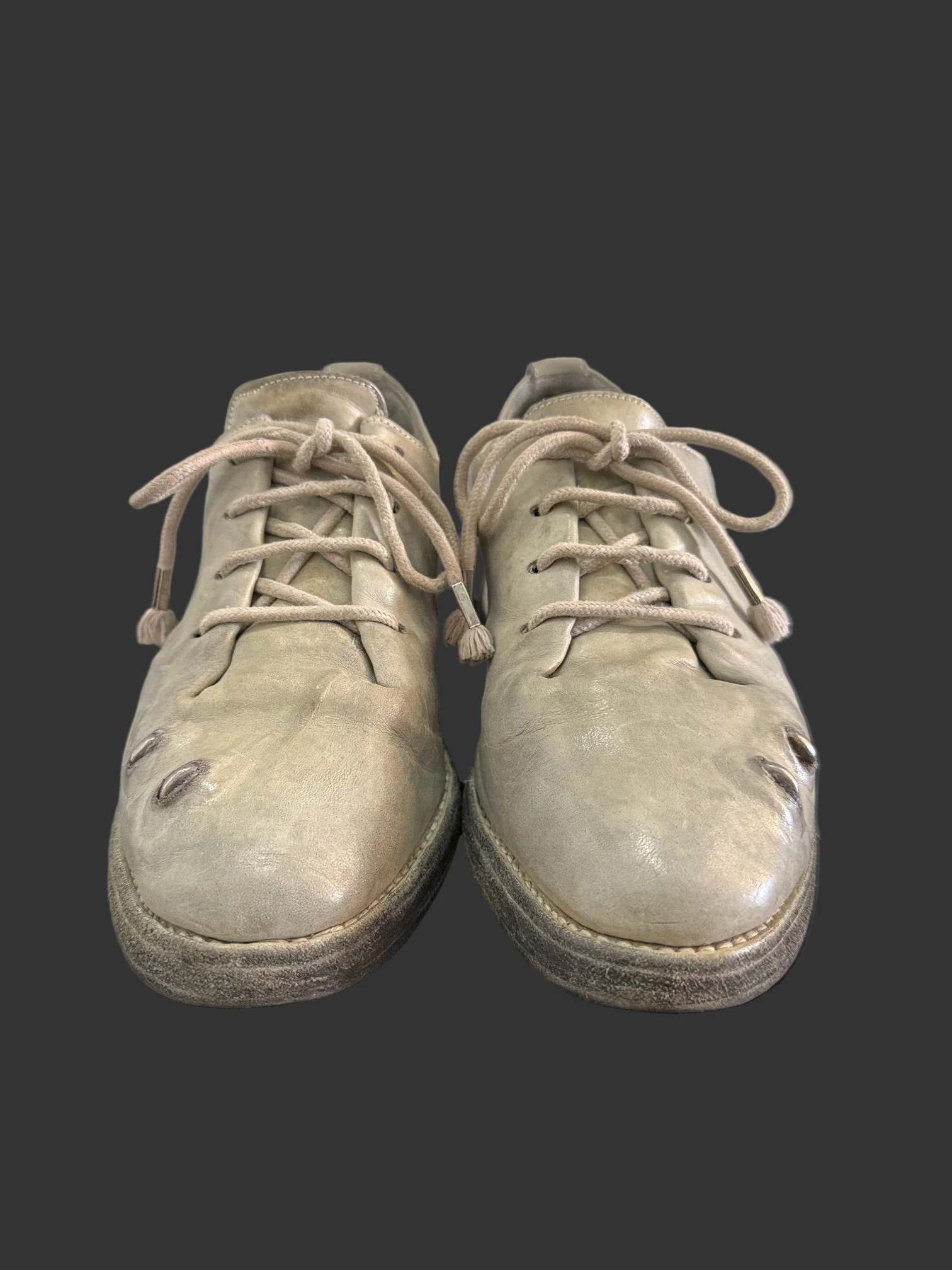 Pale Grey One Piece Prosthetic Officer Derbies U-Sole by Carol Christian Poell - Image 2