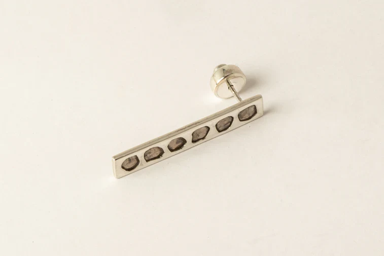 Plate Earring 0.6 CT 6 Diamond Slabs 34mm 1135-2-PA+DIA - Image 4