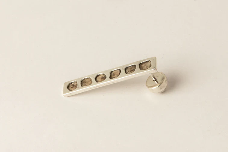 Plate Earring 0.6 CT 6 Diamond Slabs 34mm 1135-2-PA+DIA - Image 6