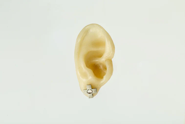 Plus Earring 0.2 CT Diamond Slab 12mm 1035-2-DA+DIA - Image 9