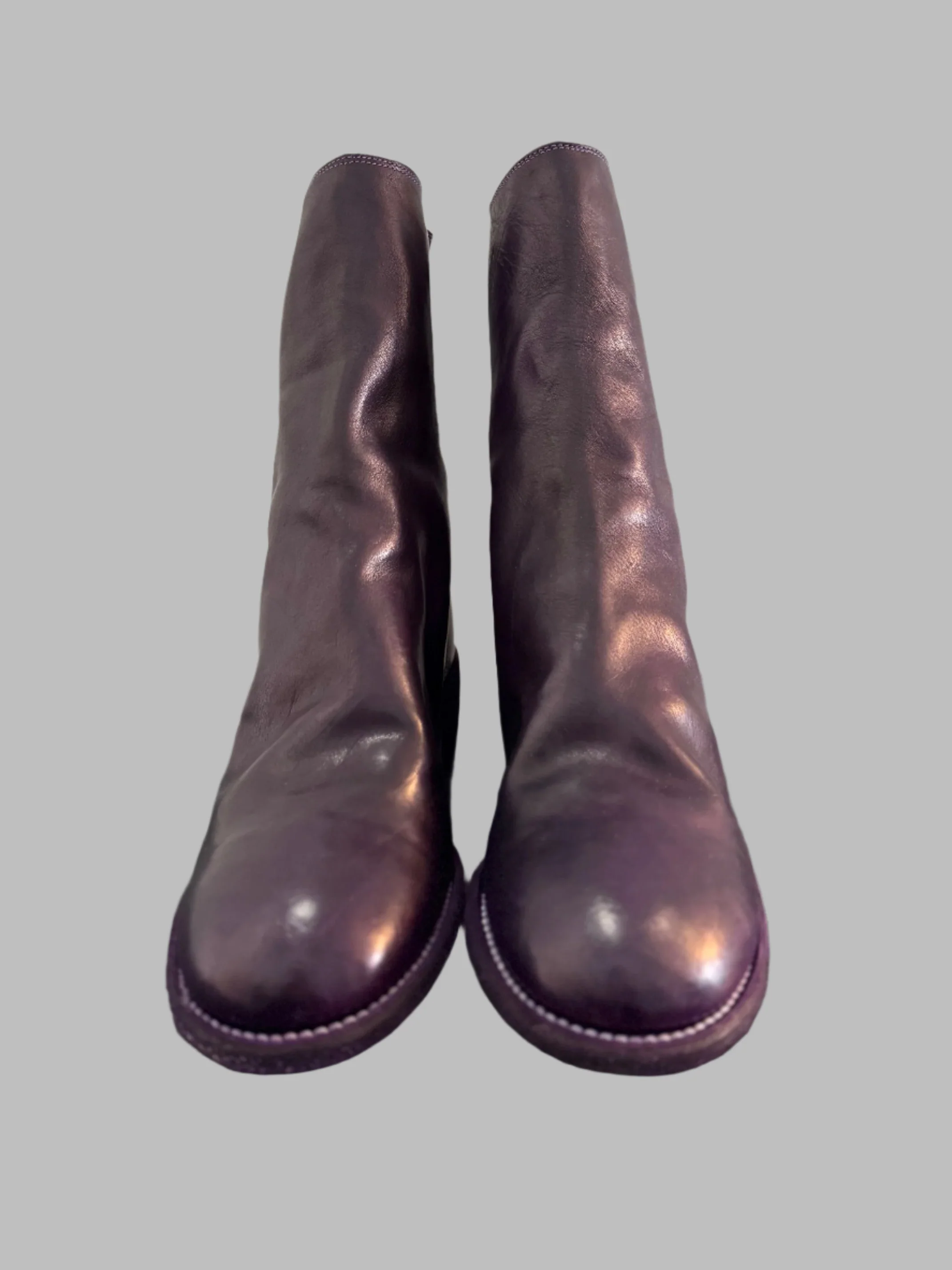 Purple Double Heel Back Zip Boots Comfort 788X - Image 3