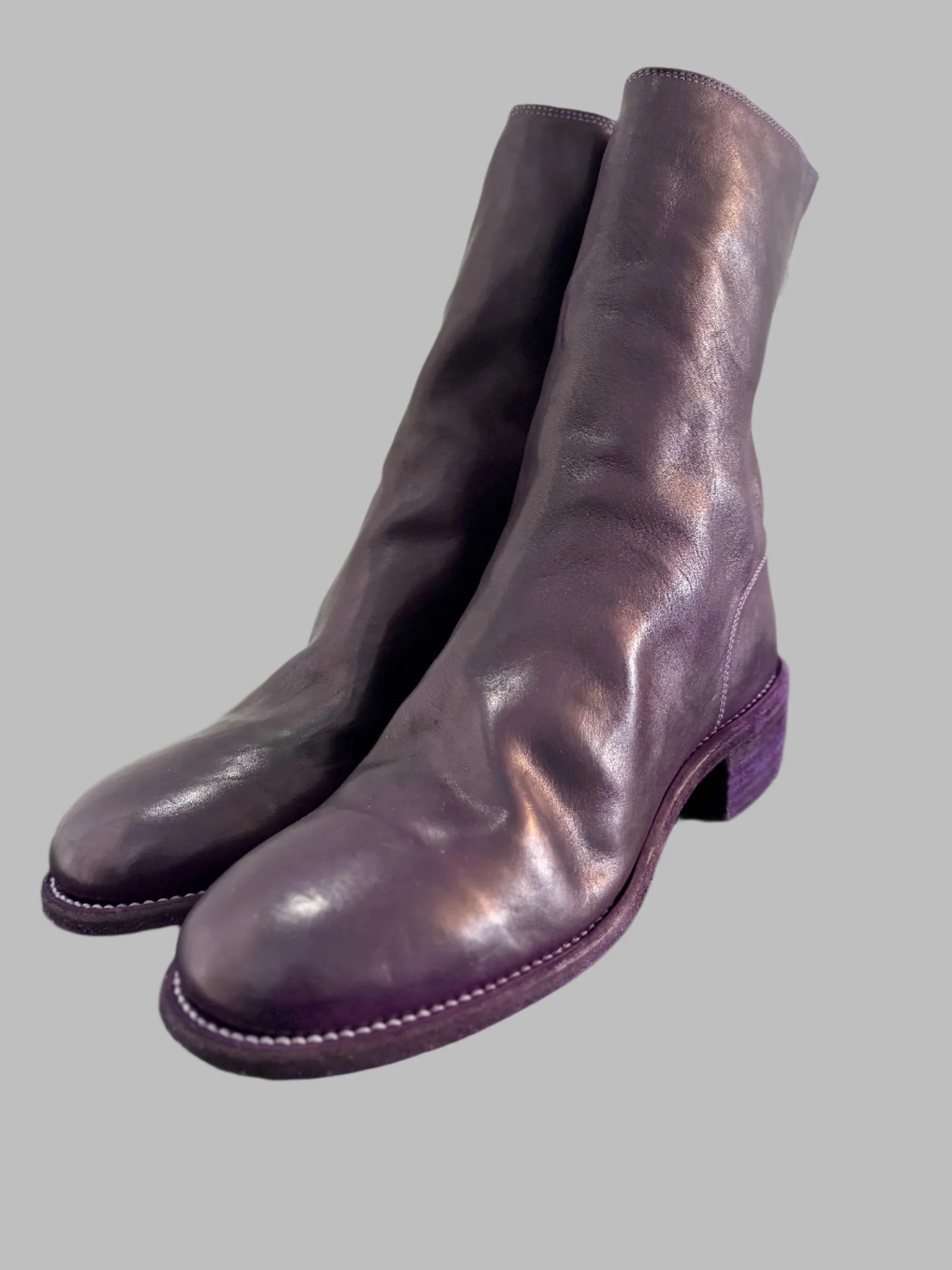 Purple Double Heel Back Zip Boots Comfort 788X - Image 4
