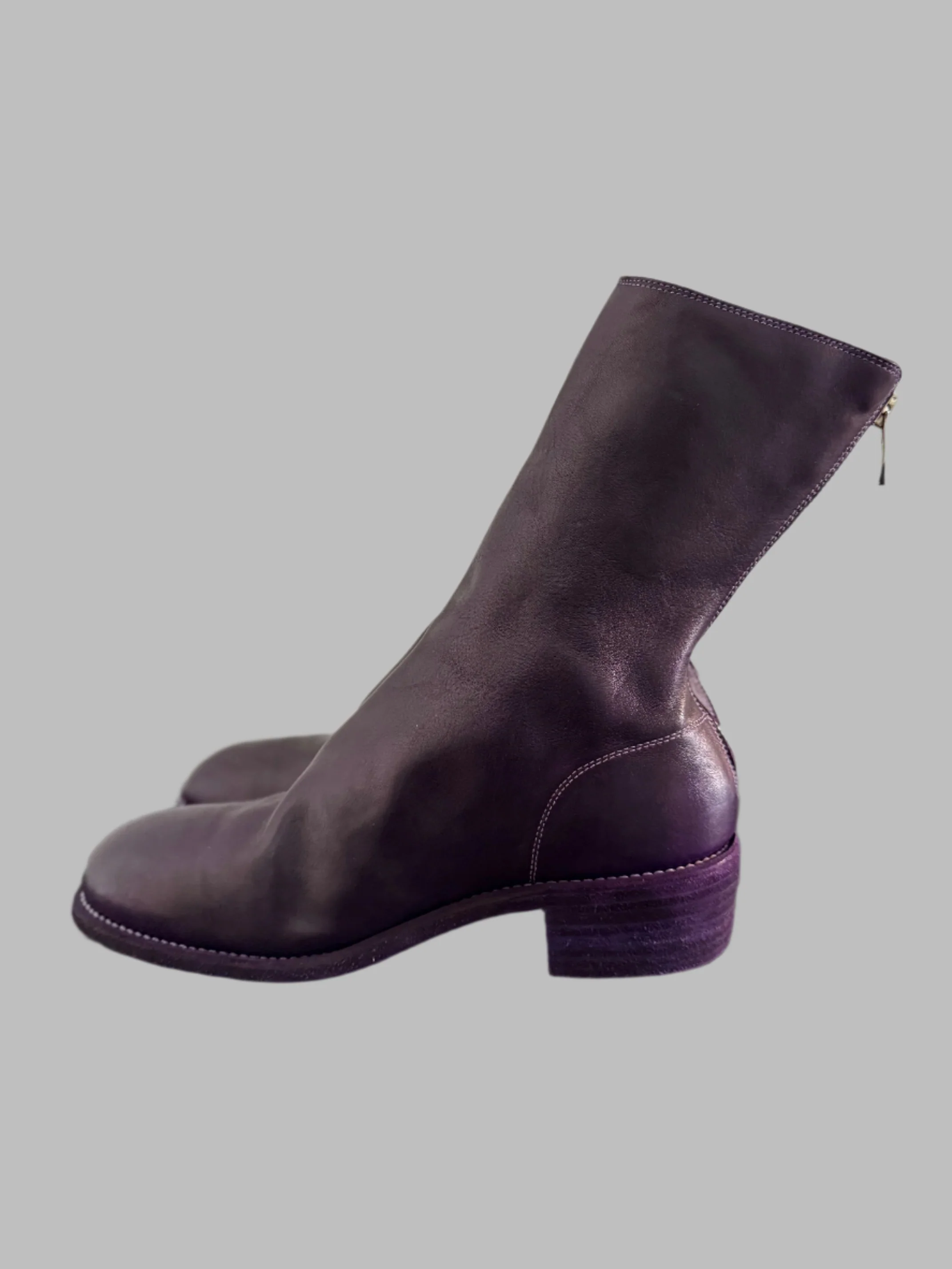 Purple Double Heel Back Zip Boots Comfort 788X - Image 5