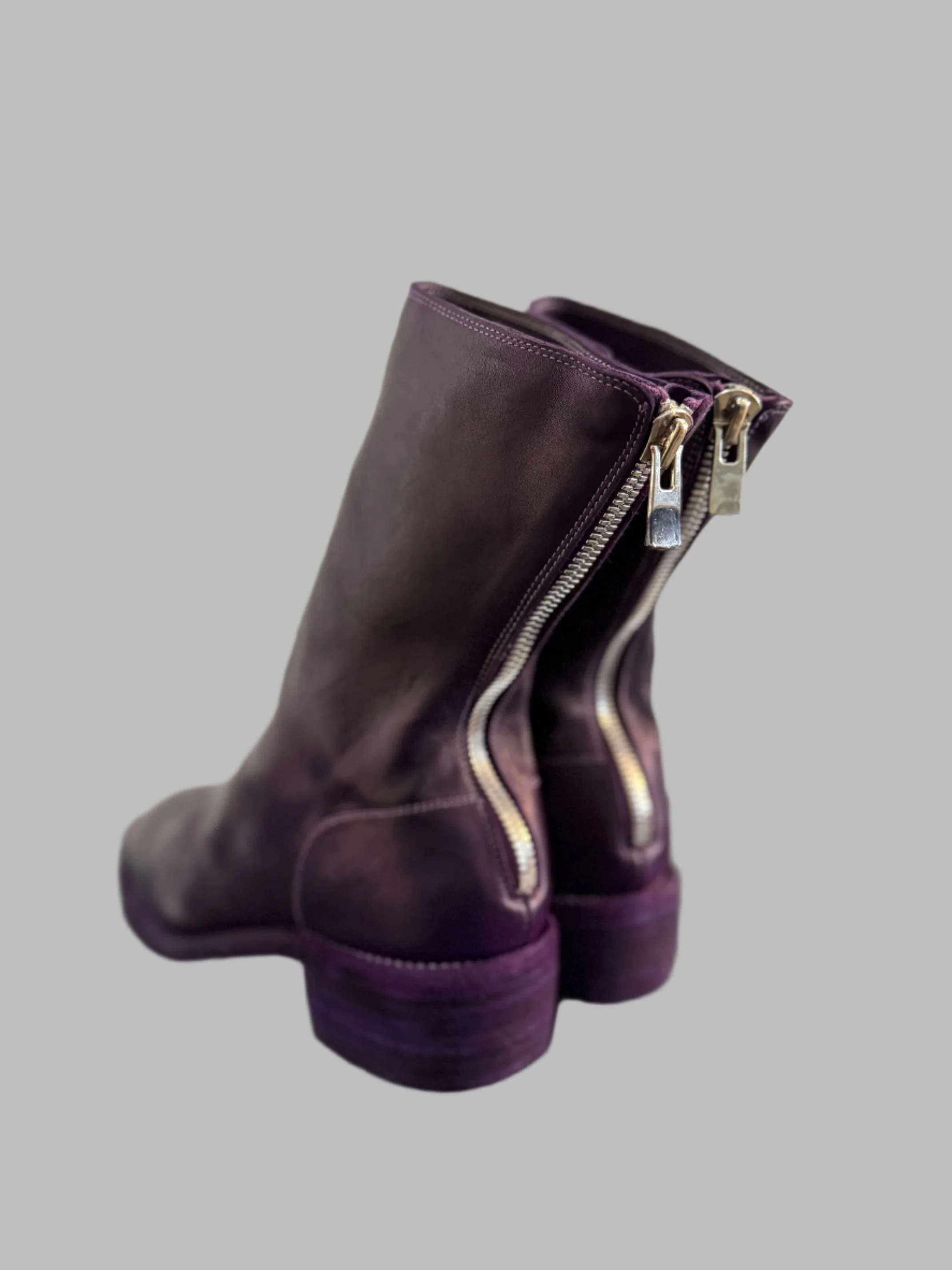 Purple Double Heel Back Zip Boots Comfort 788X - Image 6
