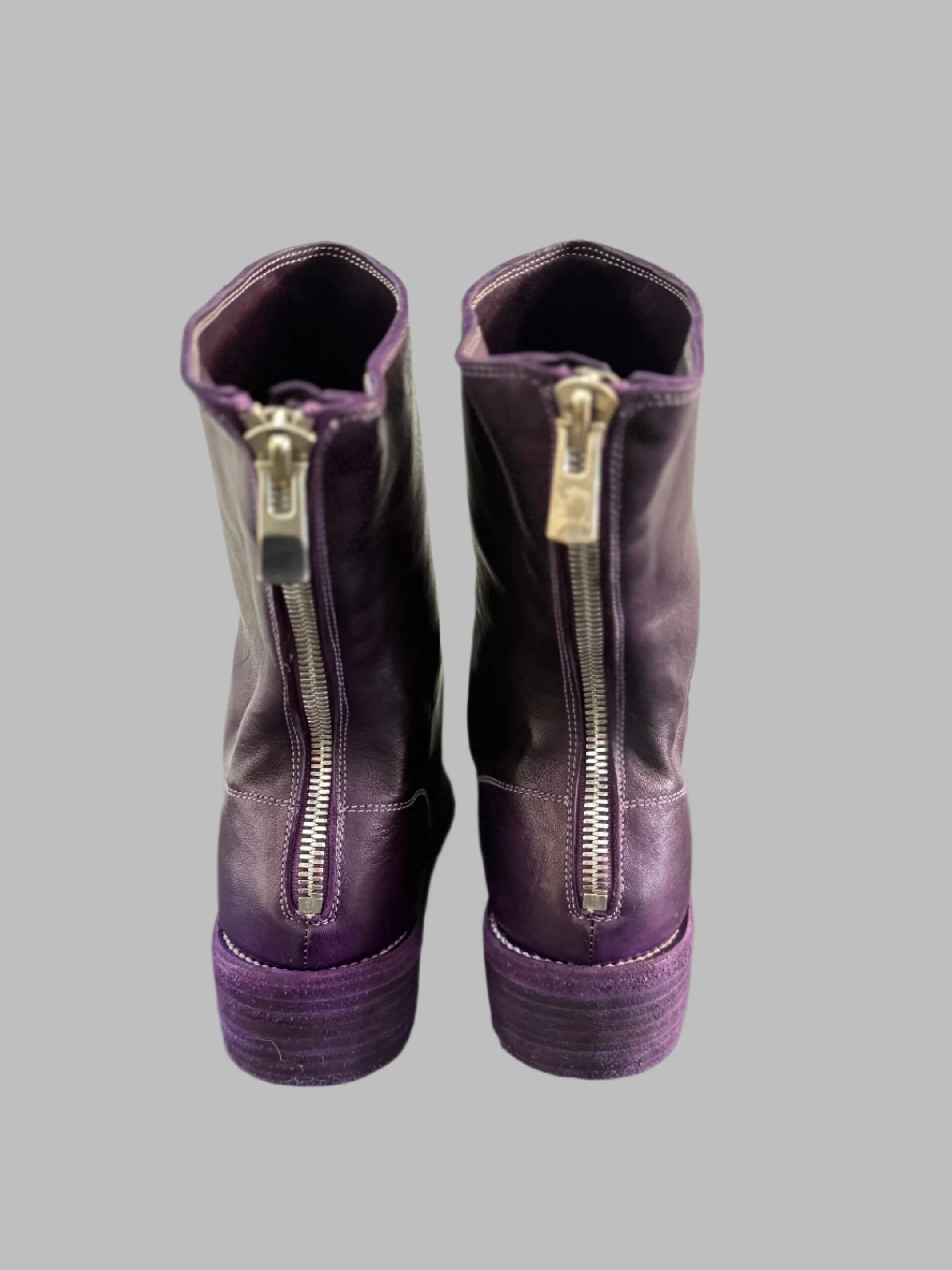Purple Double Heel Back Zip Boots Comfort 788X - Image 7