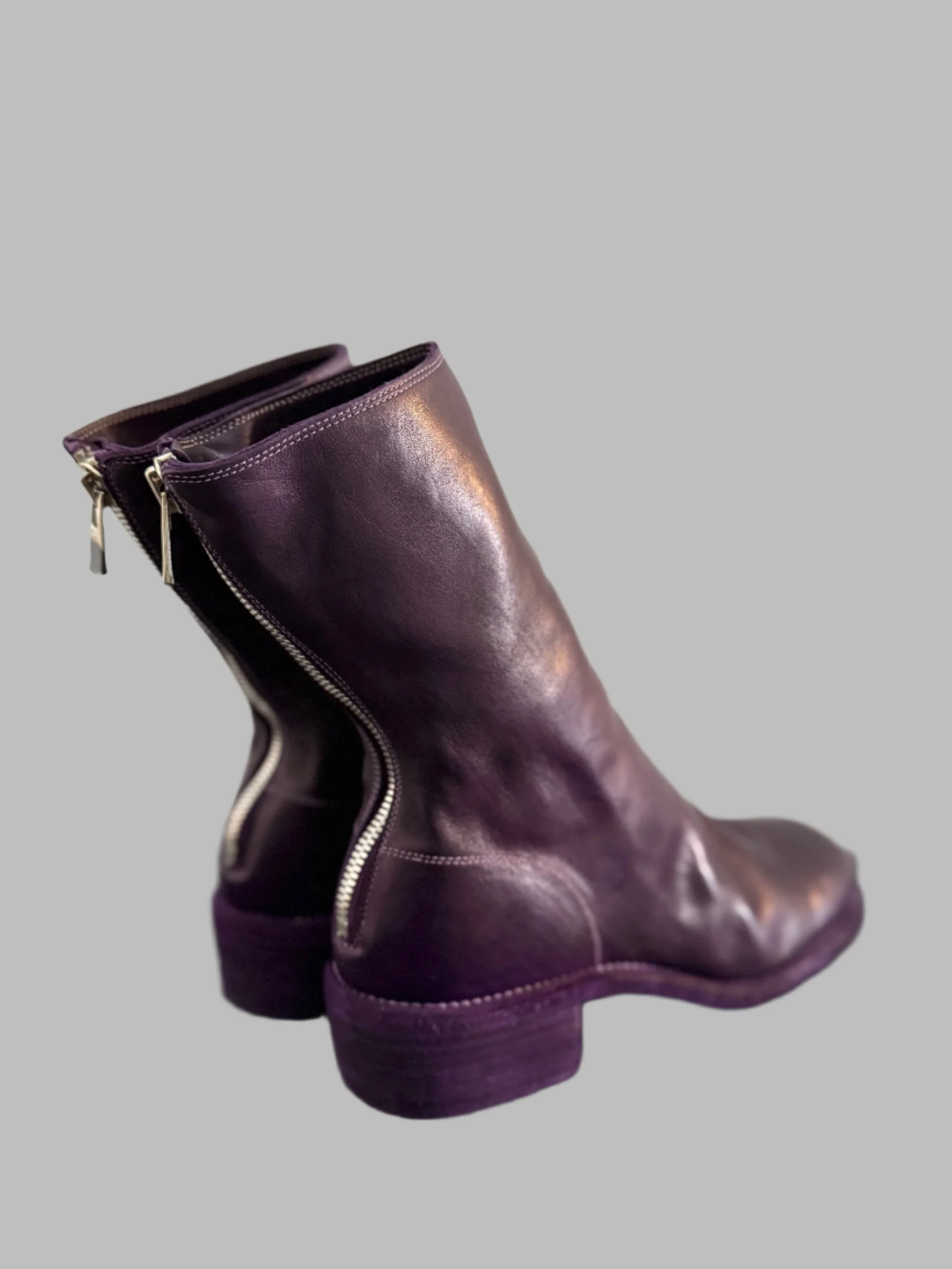 Purple Double Heel Back Zip Boots Comfort 788X - Image 8