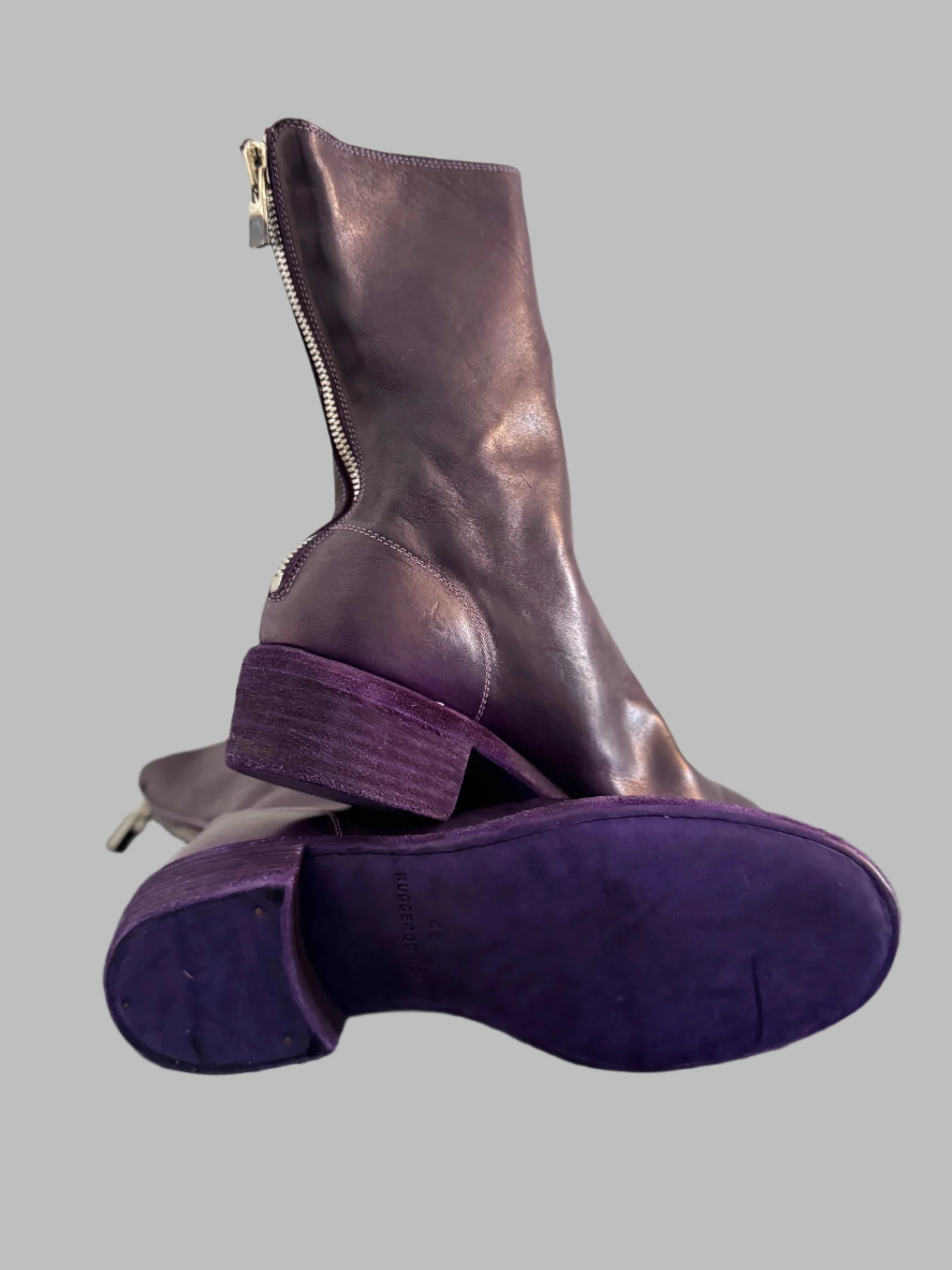 Purple Double Heel Back Zip Boots Comfort 788X - Image 9