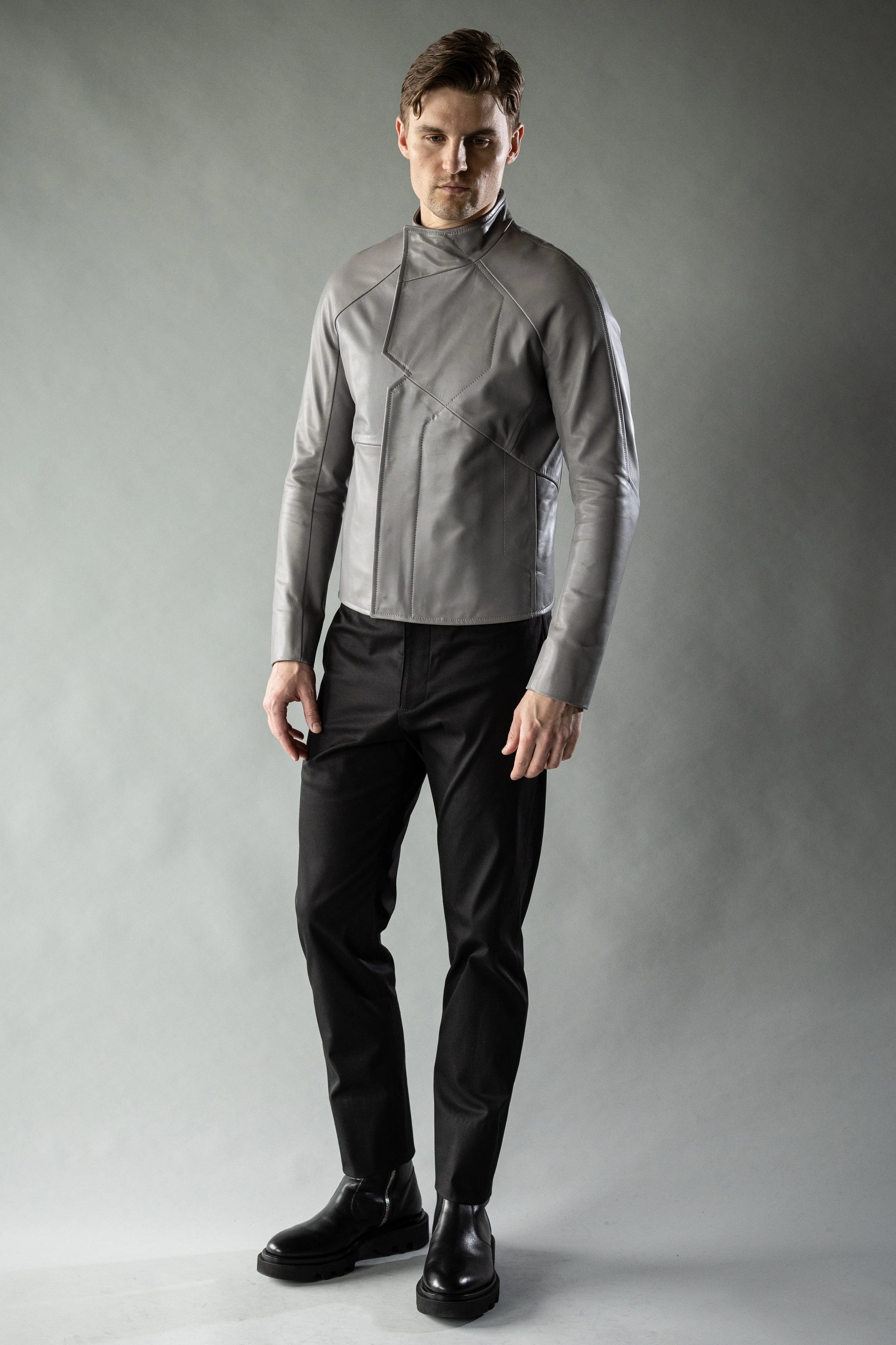Quantum Grey Roma Cow Leather DISTRICT Jacket - Image 2