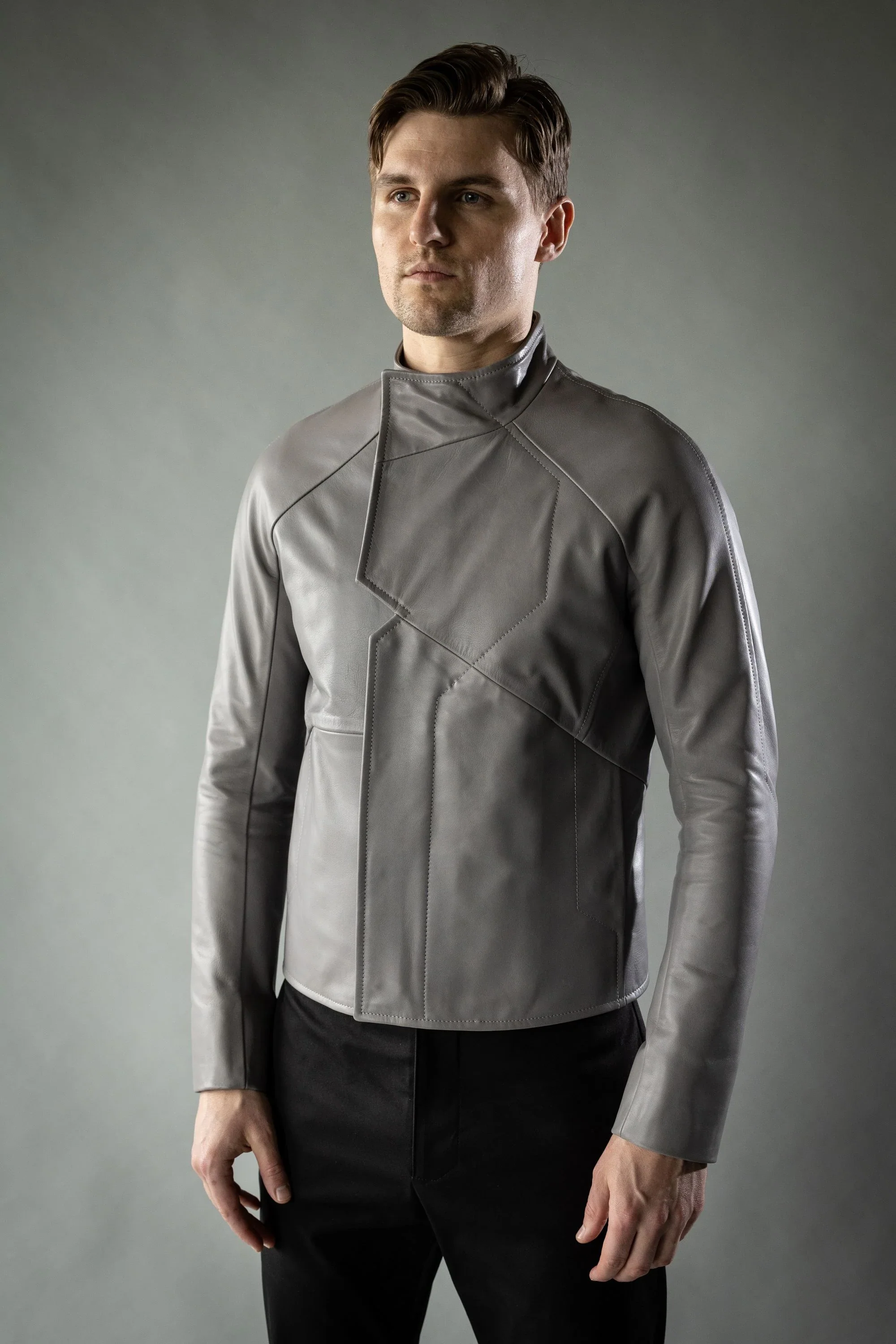 Quantum Grey Roma Cow Leather DISTRICT Jacket - Image 4