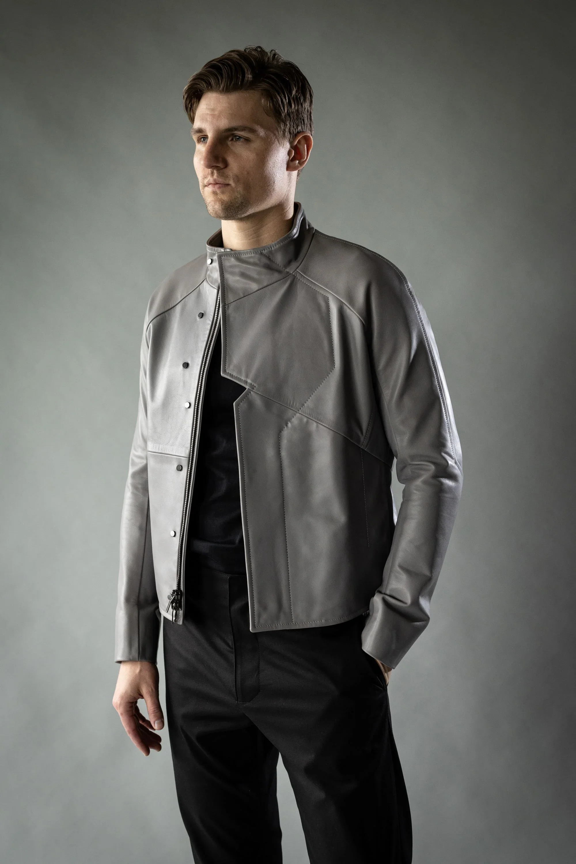 Quantum Grey Roma Cow Leather DISTRICT Jacket - Image 5