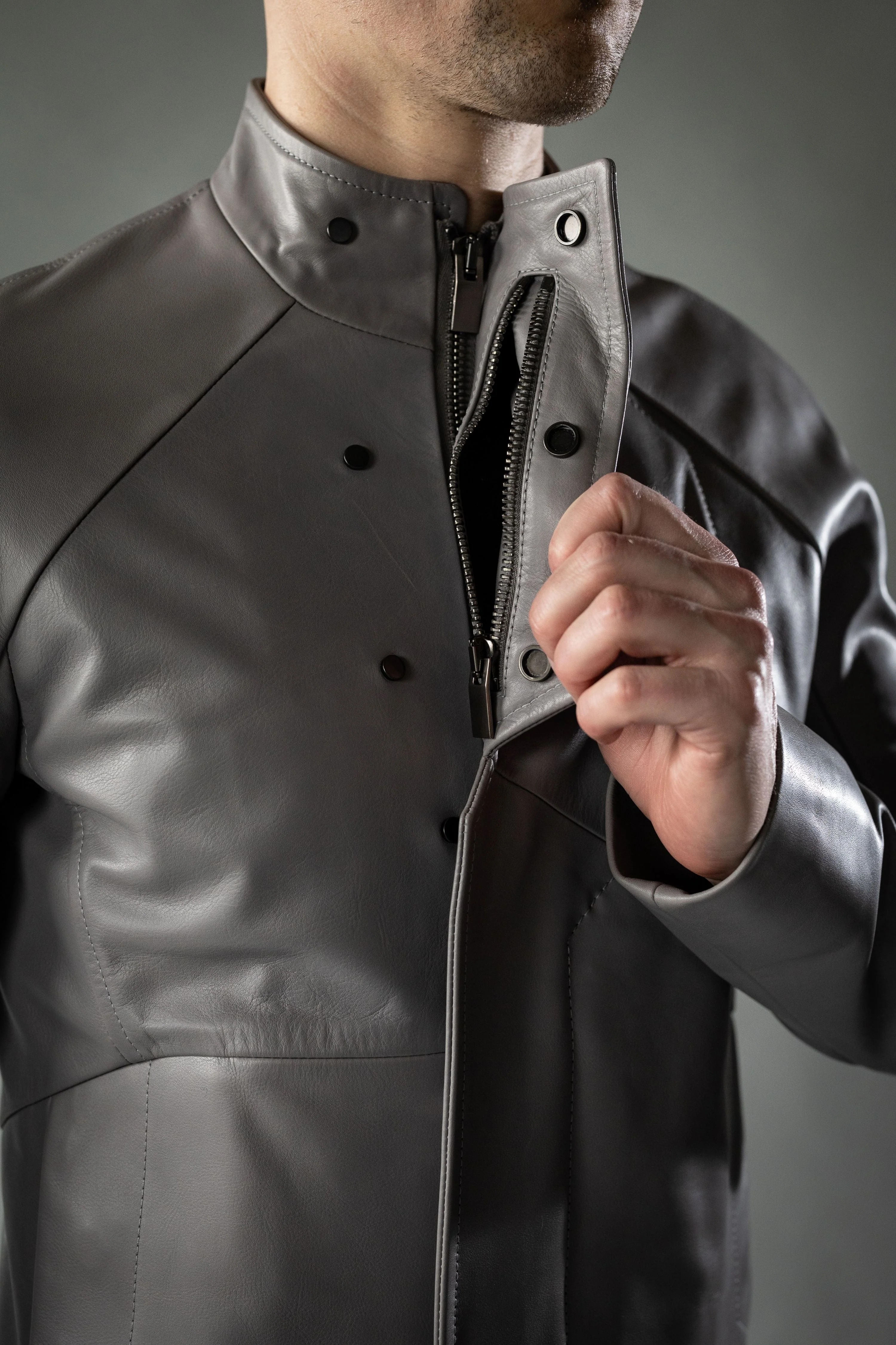 Quantum Grey Roma Cow Leather DISTRICT Jacket - Image 6
