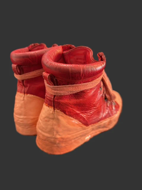 Red Kangaroo Leather Latex Dripped One Piece Sneakers by Carol Christian Poell - Image 10