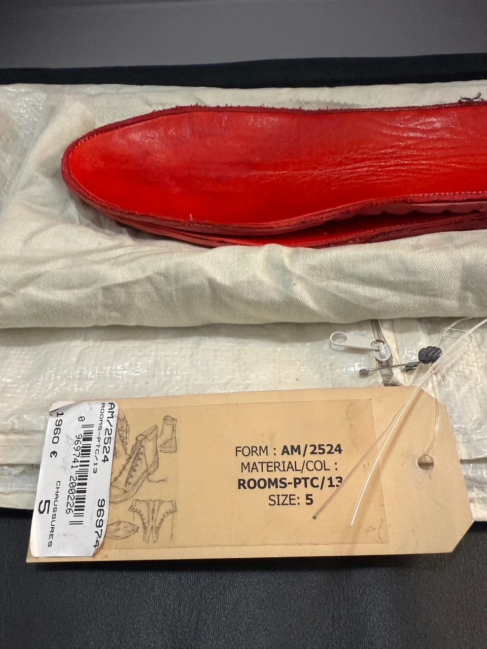Red Kangaroo Leather Latex Dripped One Piece Sneakers by Carol Christian Poell - Image 11