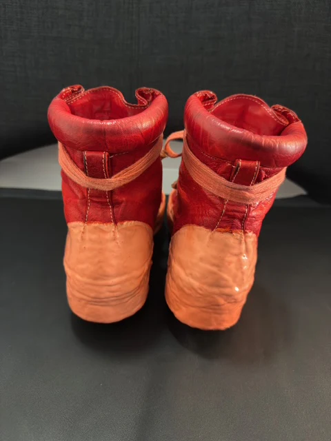 Red Kangaroo Leather Latex Dripped One Piece Sneakers by Carol Christian Poell - Image 7