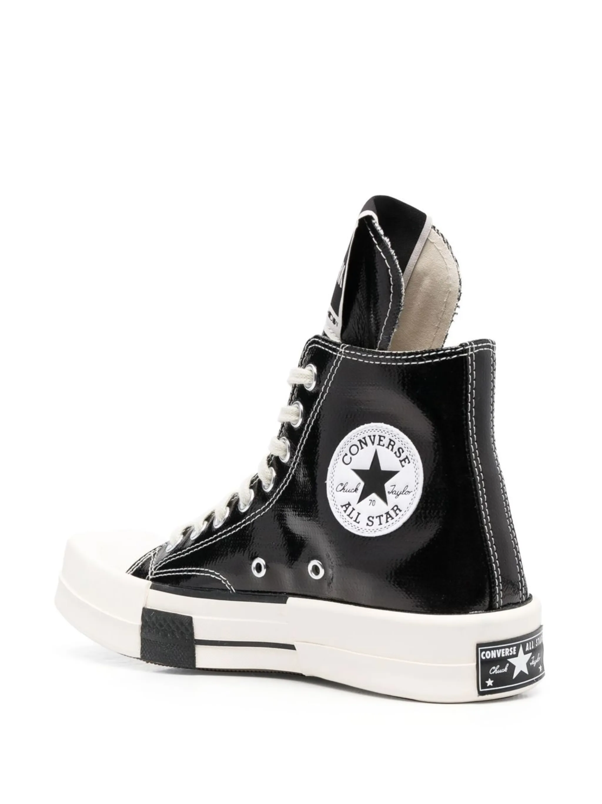 Rick Owens DRKSHDW Converse TURBODRK Chuck Taylor All-Star 70 Hi Black Lacquered Denim - Image 2