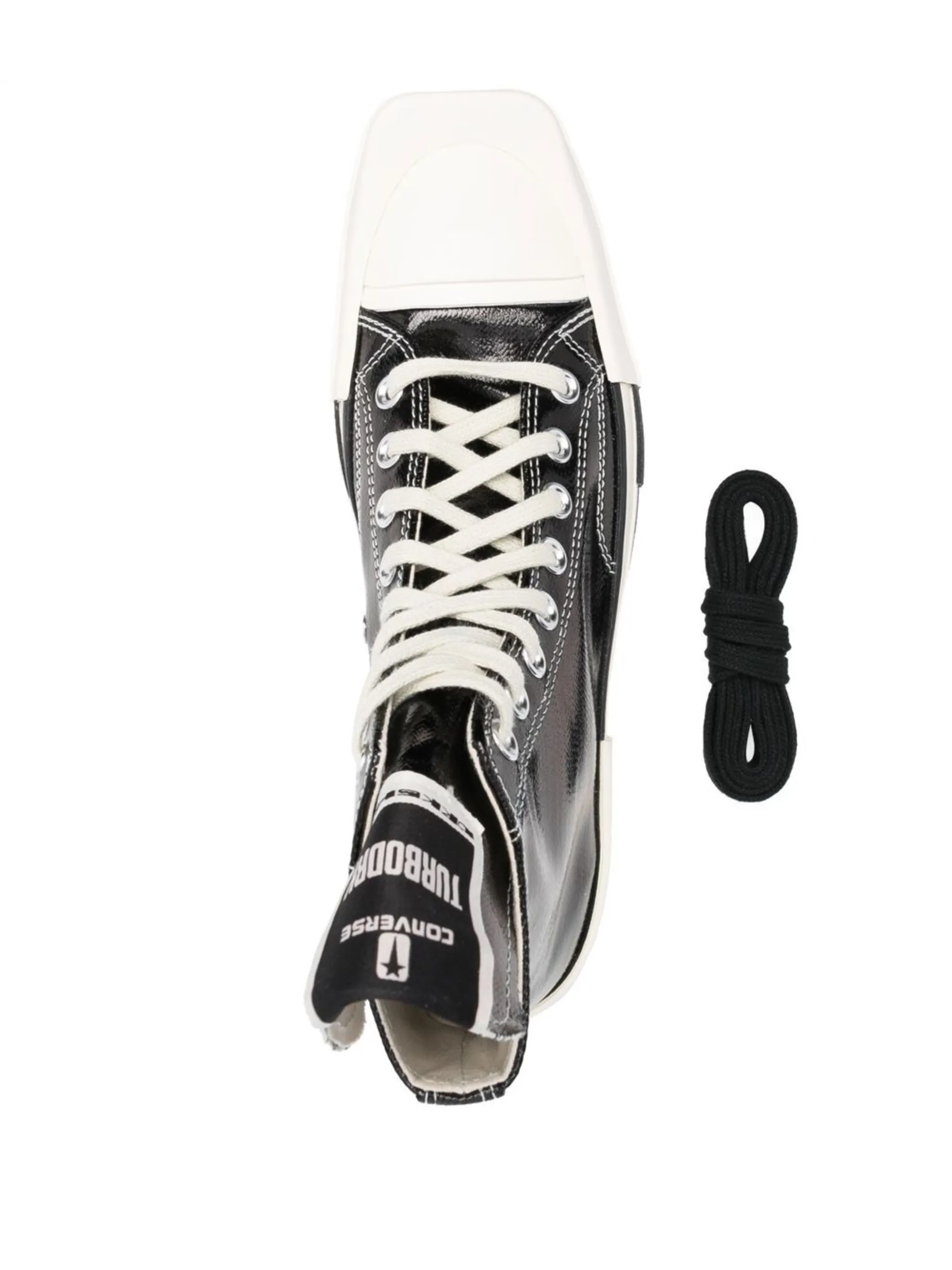 Rick Owens DRKSHDW Converse TURBODRK Chuck Taylor All-Star 70 Hi Black Lacquered Denim - Image 4