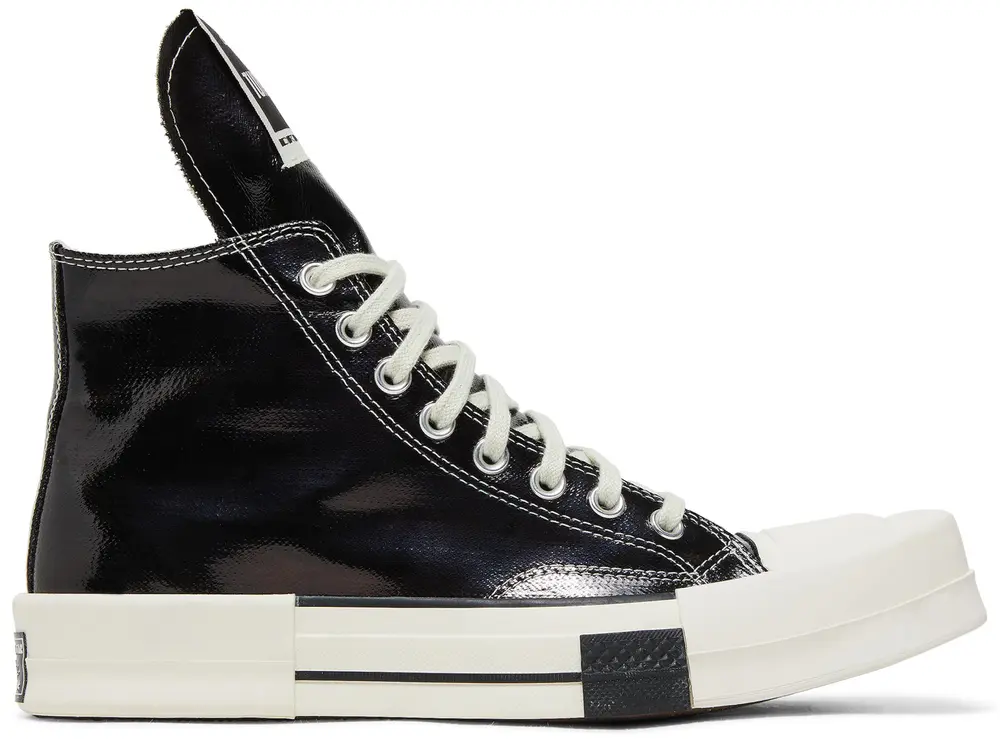 Rick Owens DRKSHDW Converse TURBODRK Chuck Taylor All-Star 70 Hi Black Lacquered Denim - Image 5