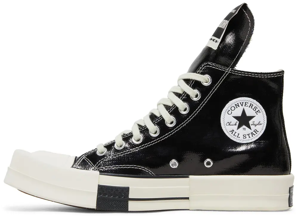 Rick Owens DRKSHDW Converse TURBODRK Chuck Taylor All-Star 70 Hi Black Lacquered Denim - Image 6