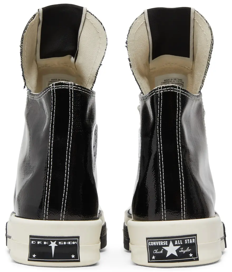 Rick Owens DRKSHDW Converse TURBODRK Chuck Taylor All-Star 70 Hi Black Lacquered Denim - Image 8