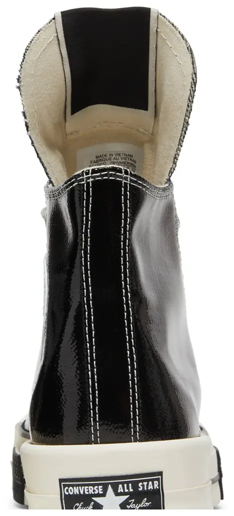 Rick Owens DRKSHDW Converse TURBODRK Chuck Taylor All-Star 70 Hi Black Lacquered Denim - Image 9