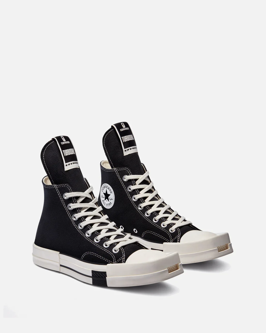 Rick Owens DRKSHDW Converse TURBODRK Hi in Black/White - Image 2