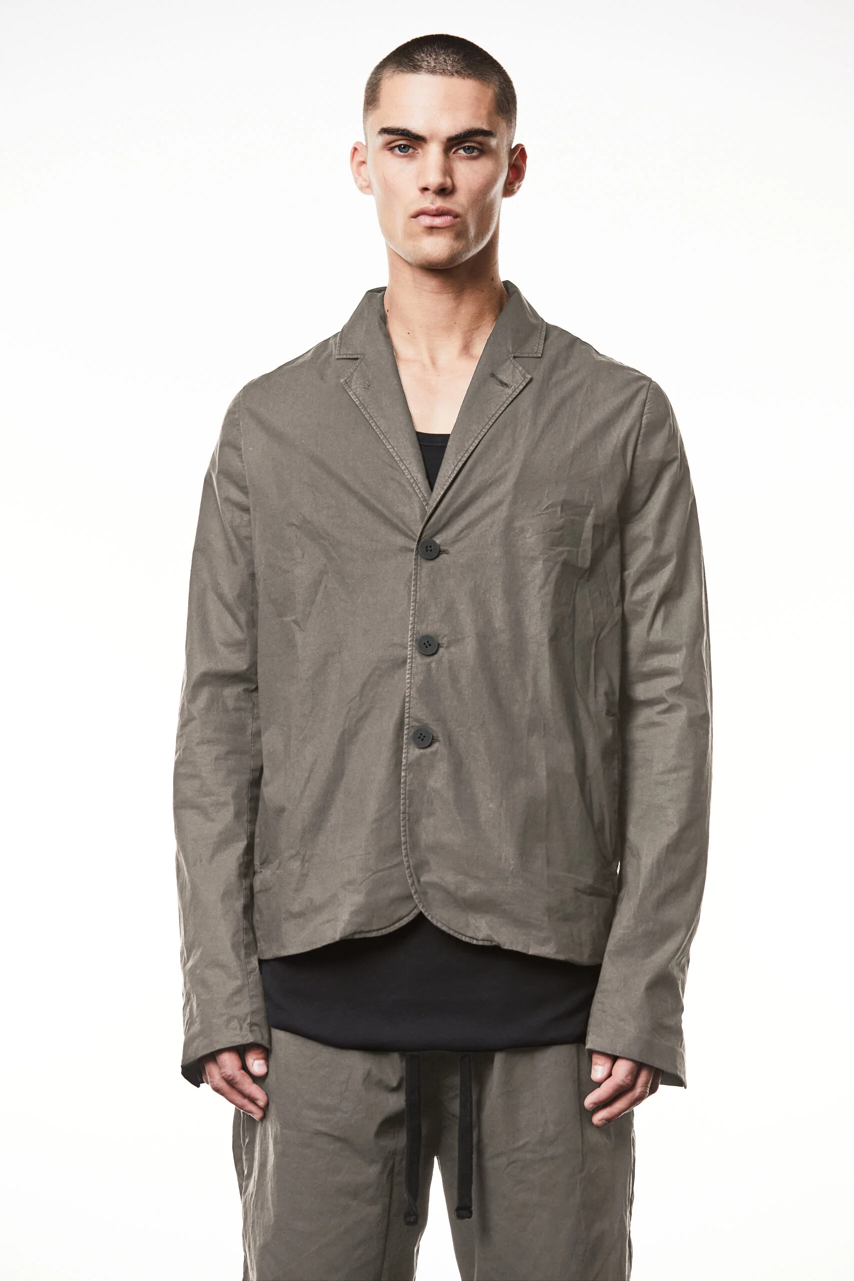 Rock Khaki 3 Button Soft Blazer MB54 - Image 3