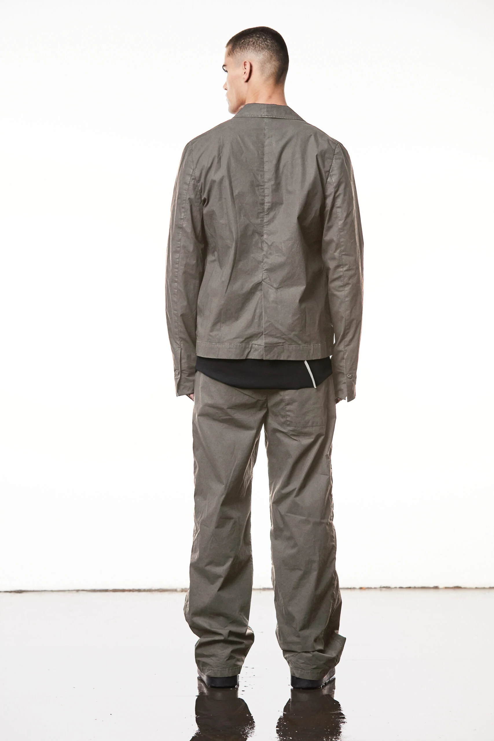 Rock Khaki 3 Button Soft Blazer MB54 - Image 5