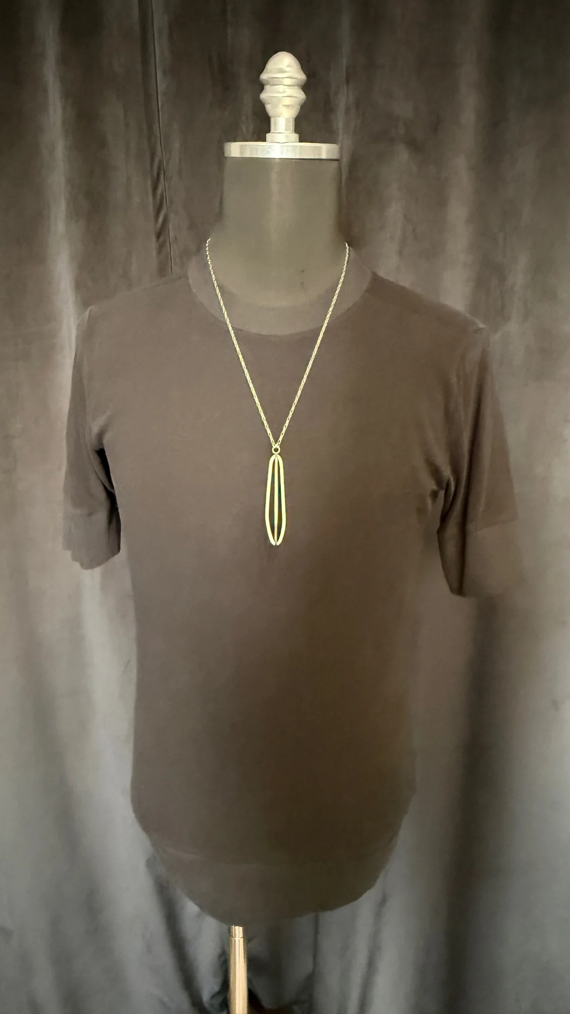 Spire Shaped Empty Cage Sterling Silver Pendant Necklace - Image 3